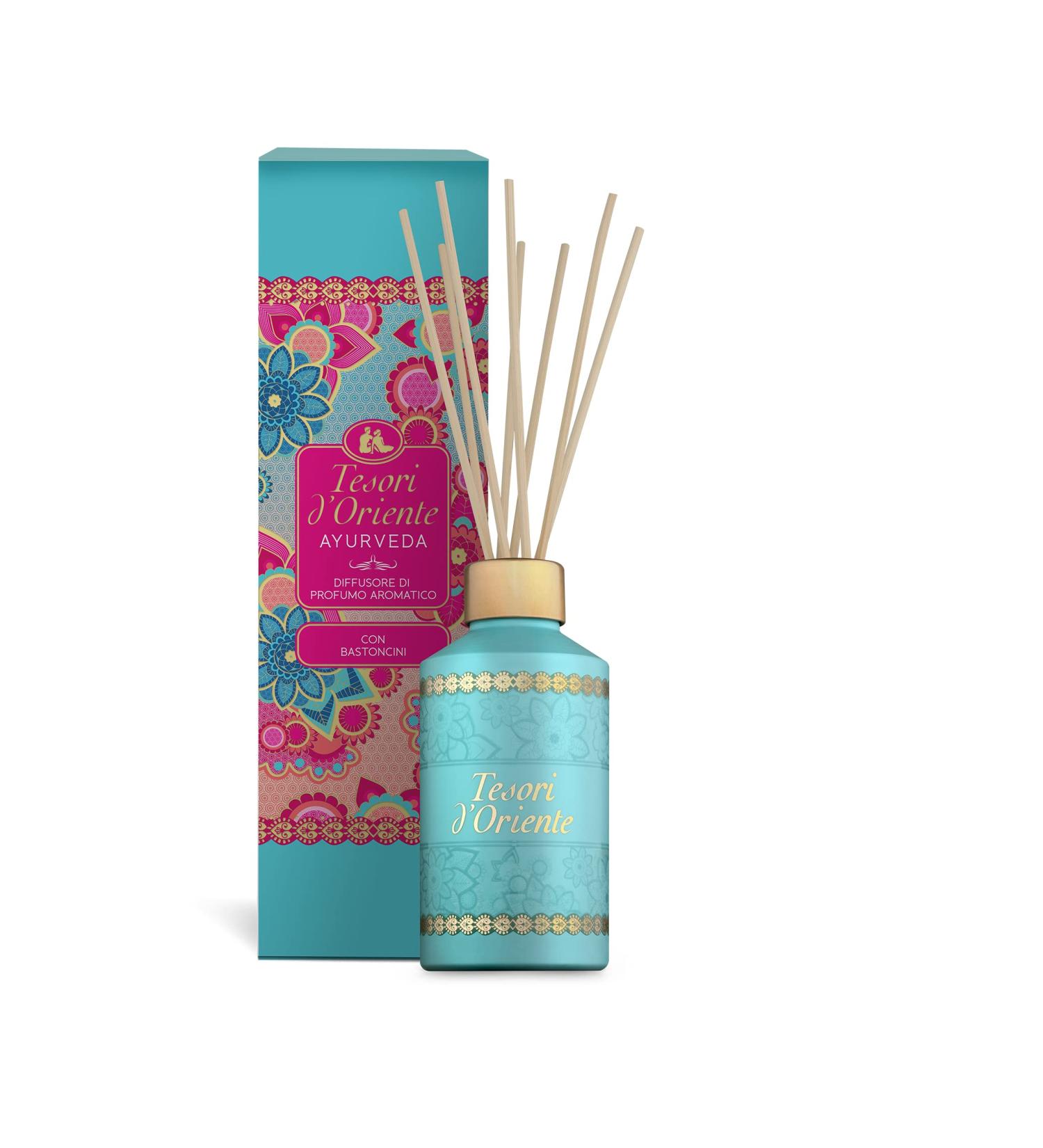 Tesori D Oriente Ayurveda Reed Diffuser Set | 200ml Scented Home Fragrance with 8 Sticks | International Shipping Available - Buy Online on GoSupps.com
