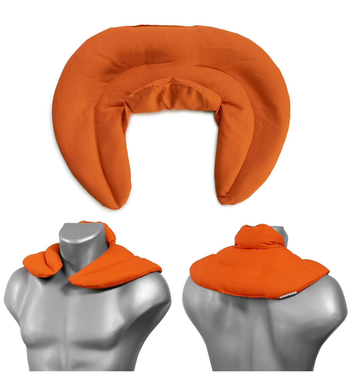 Cozy Orange Neck Pillow with Stand-Up Collar | Grape Seed Heat Pad for Ultimate Comfort - Buy Online on GoSupps.com