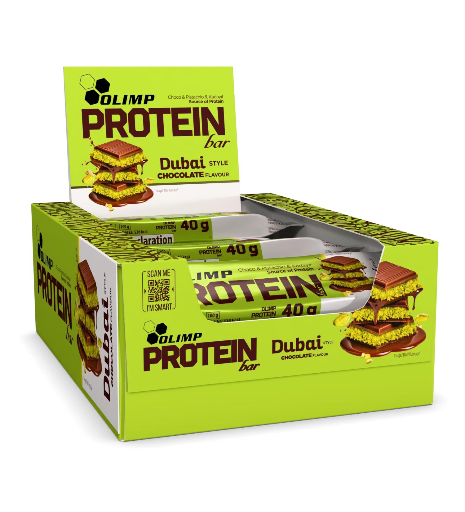 OLIMP Barre Prot in e Chocolat de Duba & Pistache Pack 25 x 40 g Snack Prot in Gourmand (Chocolat au lait) chocolat au lait et pistache - Buy Online on GoSupps.com