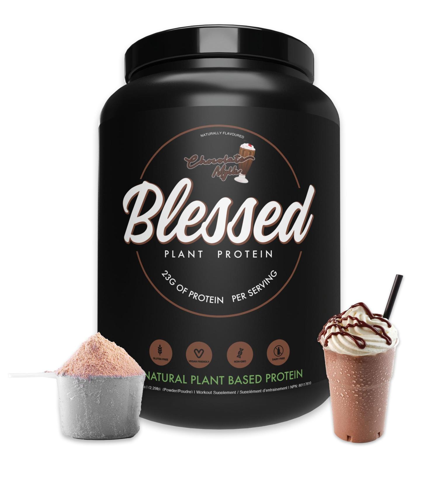 Blessed Vegan Protein Powder - Plant Based Protein Powder Meal Replacement Protein Shake 23g of Pea Protein Powder Dairy Free Gluten Free No Sugar Added 30 Servings (Chocolate Mylk) Chocolate Mylk 30 Servings (Pack of 1) - Buy Online on GoSupps.com