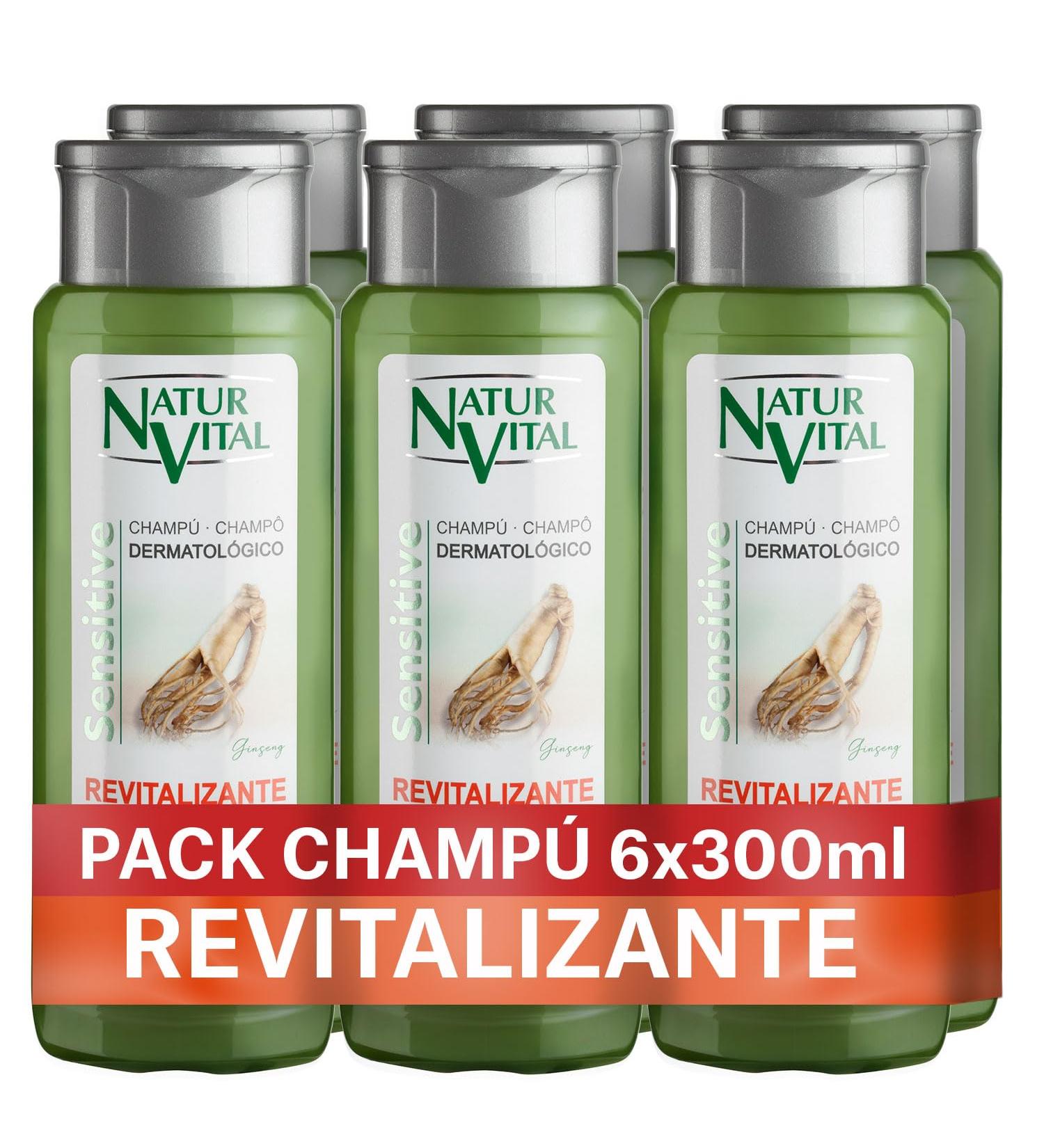  NaturVital NaturVital Set of 6 revitalizing sensory shampoos paraben and silicone free natural for weak hair atopic and sensitive skin men and women 6 x 300 ml - Buy Online on GoSupps.com