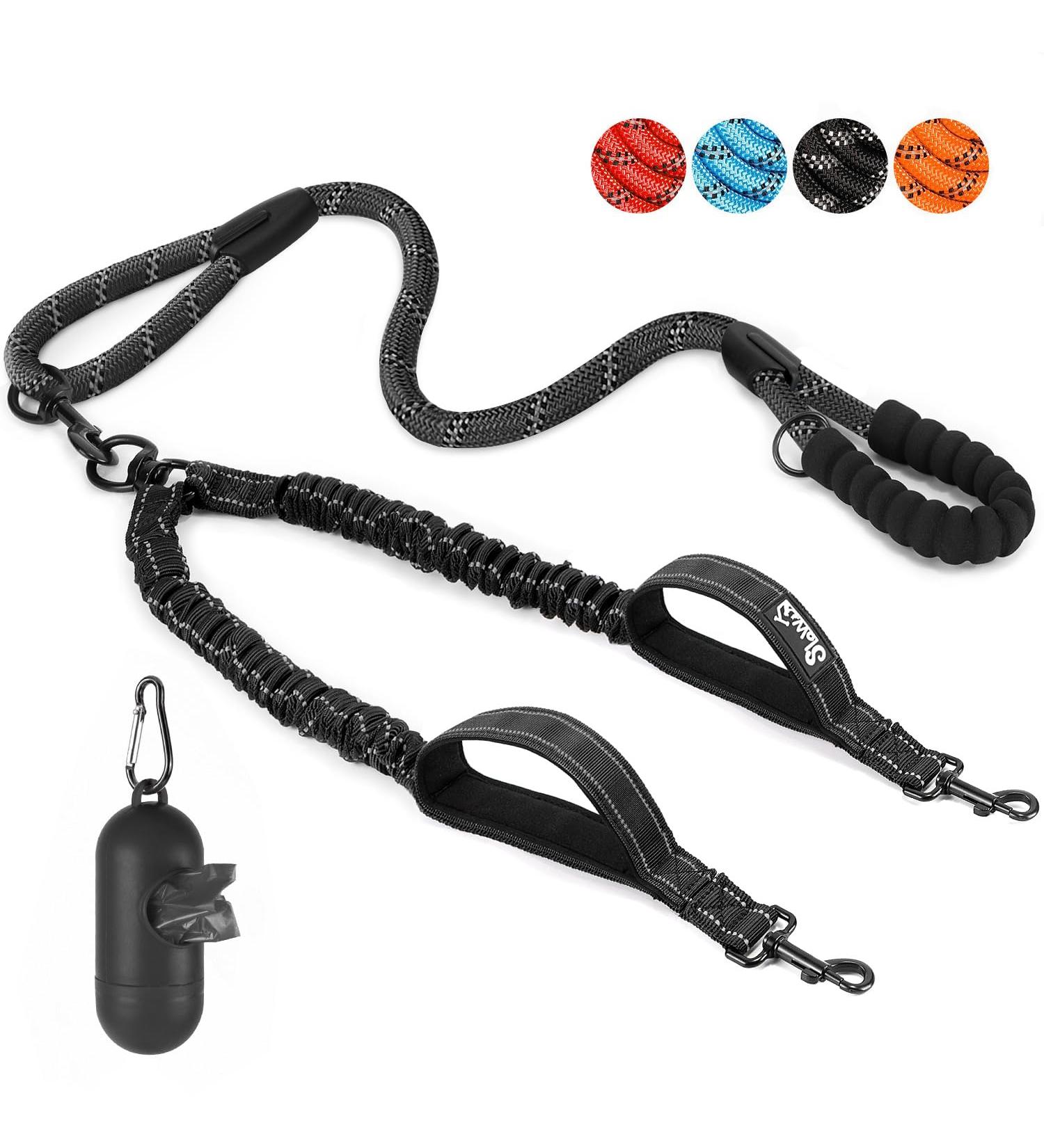 Premium Eyin Double Dog Leash for Large Dogs - Flexible Reflective & Padded Handles | Ideal for Dogs 11-68 kg | International Shipping - Buy Online on GoSupps.com