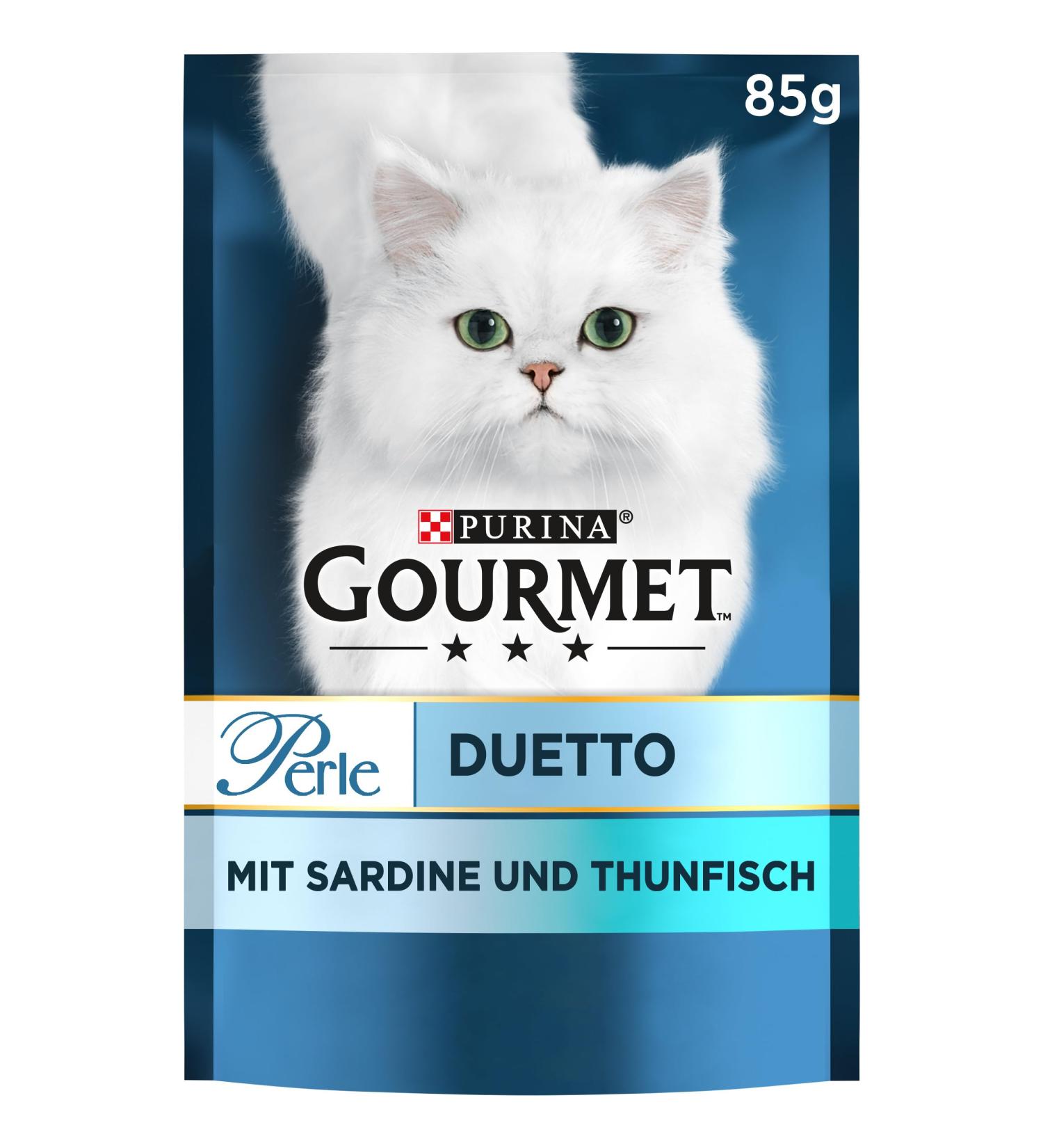 Gourmet Perle Duetto Wet Cat Food - Sardines & Tuna 26 Pack (26 x 85g) - Premium Quality for Happy Cats - Buy Online on GoSupps.com