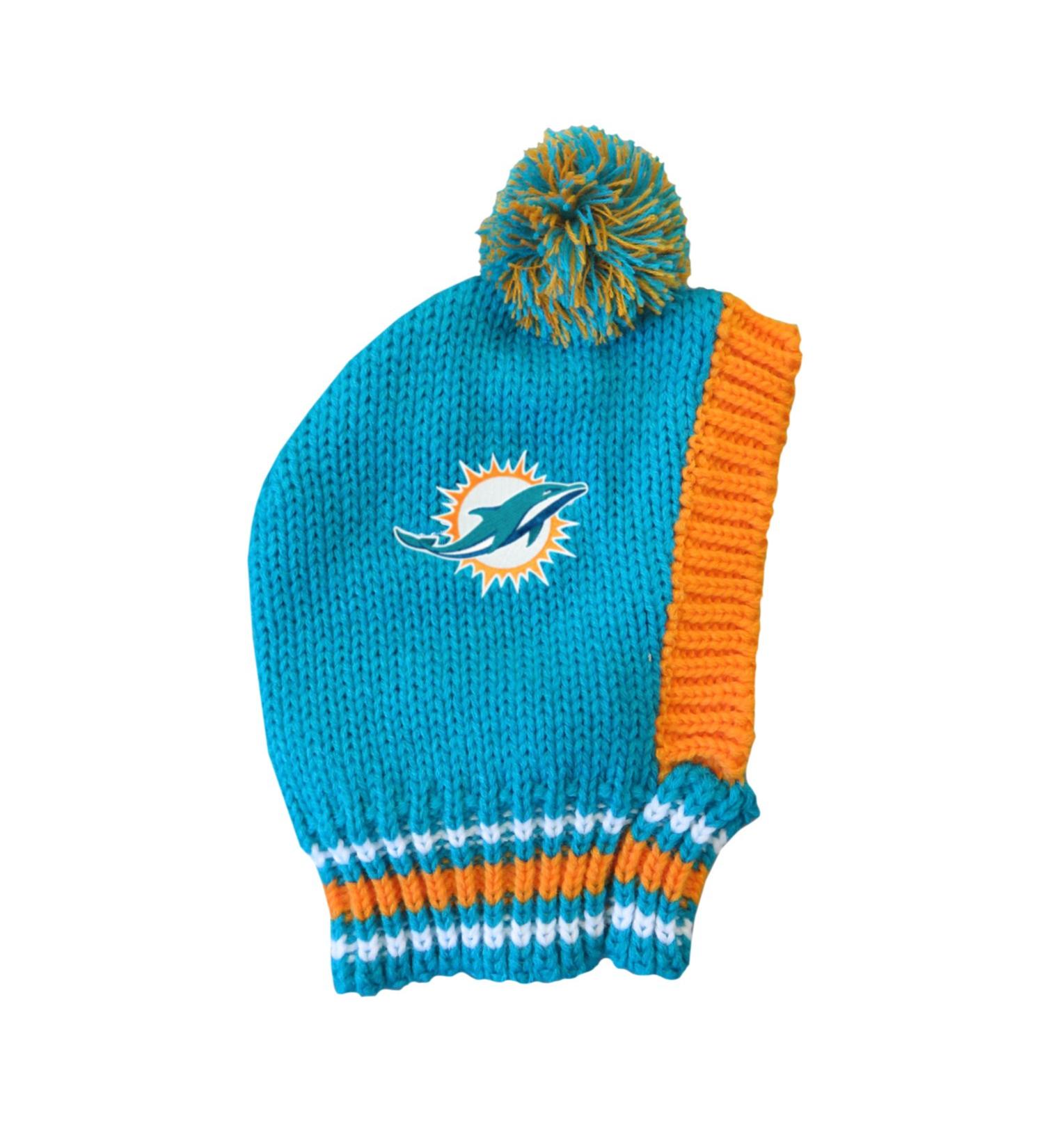 Littlearth NFL Miami Dolphins Pet Knit Hat Miami Dolphins Medium
