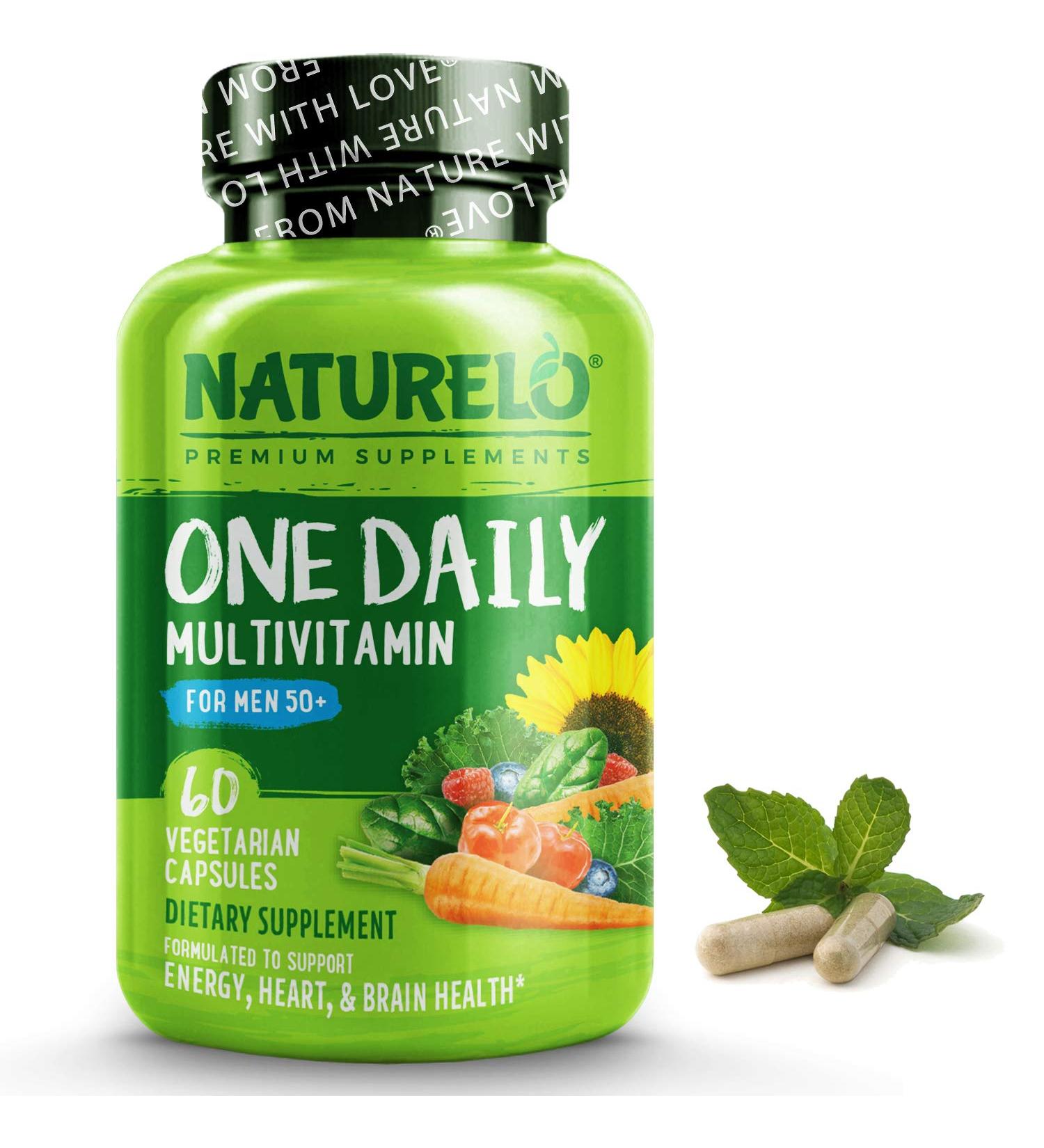 NATURELO One Daily Multivitamin for Men 50+ | Non-GMO Energy & Health Boost | 60 Capsules - Buy Online on GoSupps.com