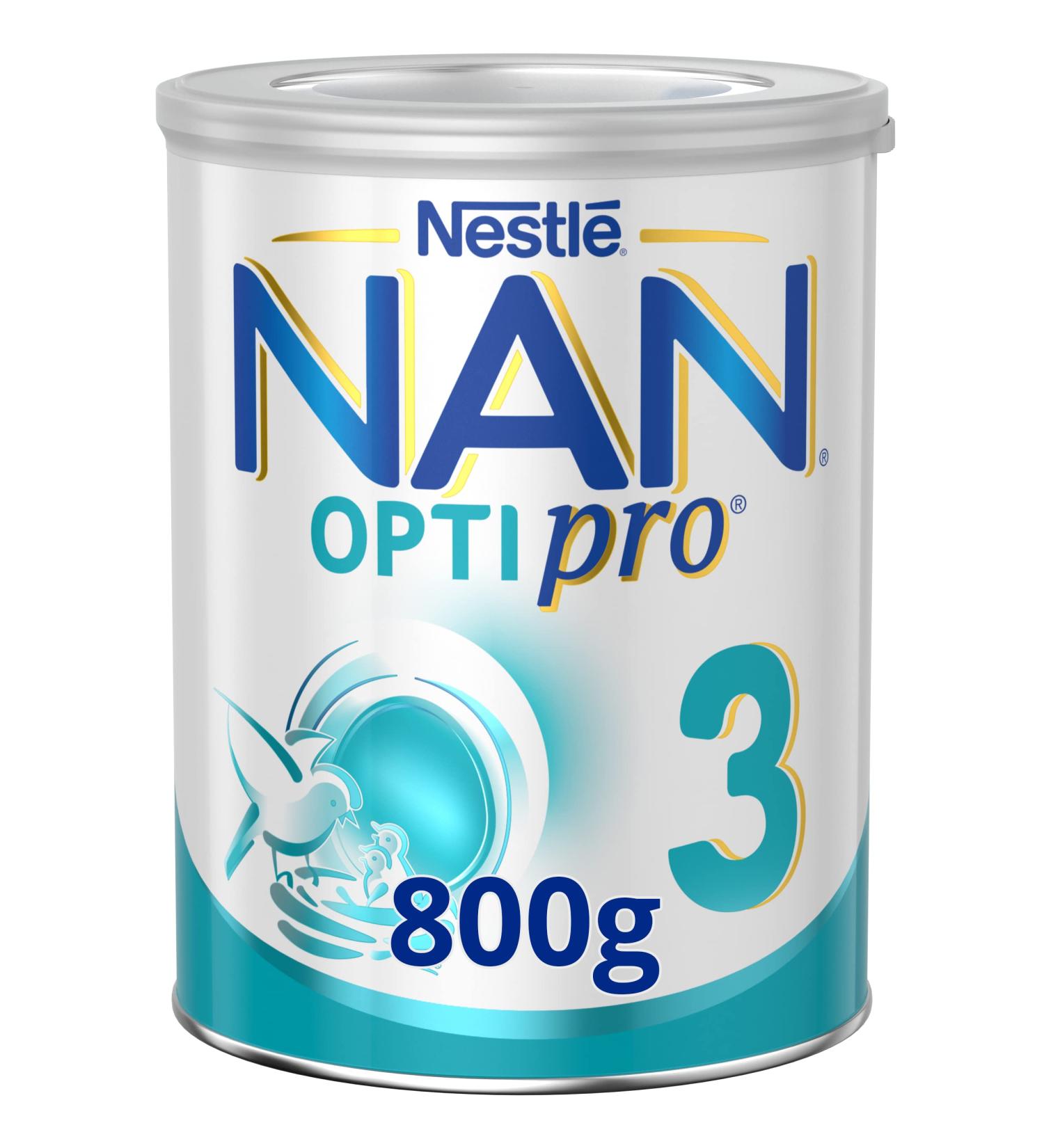  NAN NESTL - NAN Optipro 3 Growing-Up Milk for 1 Year Olds - Baby Infant Formula - 3 x 800g - Buy Online on GoSupps.com