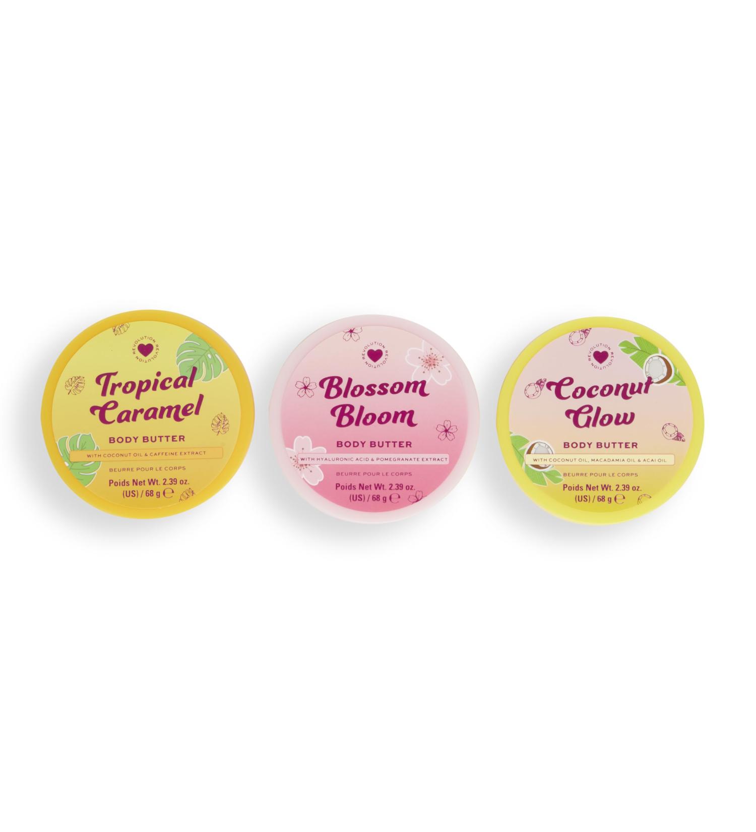 I Heart Revolution Tropical Trip Body Cream Trio Ultra Moisturising Body Lotion For Soft Skin Three Summer Scents Vegan & Cruelty-Free - Buy Online on GoSupps.com