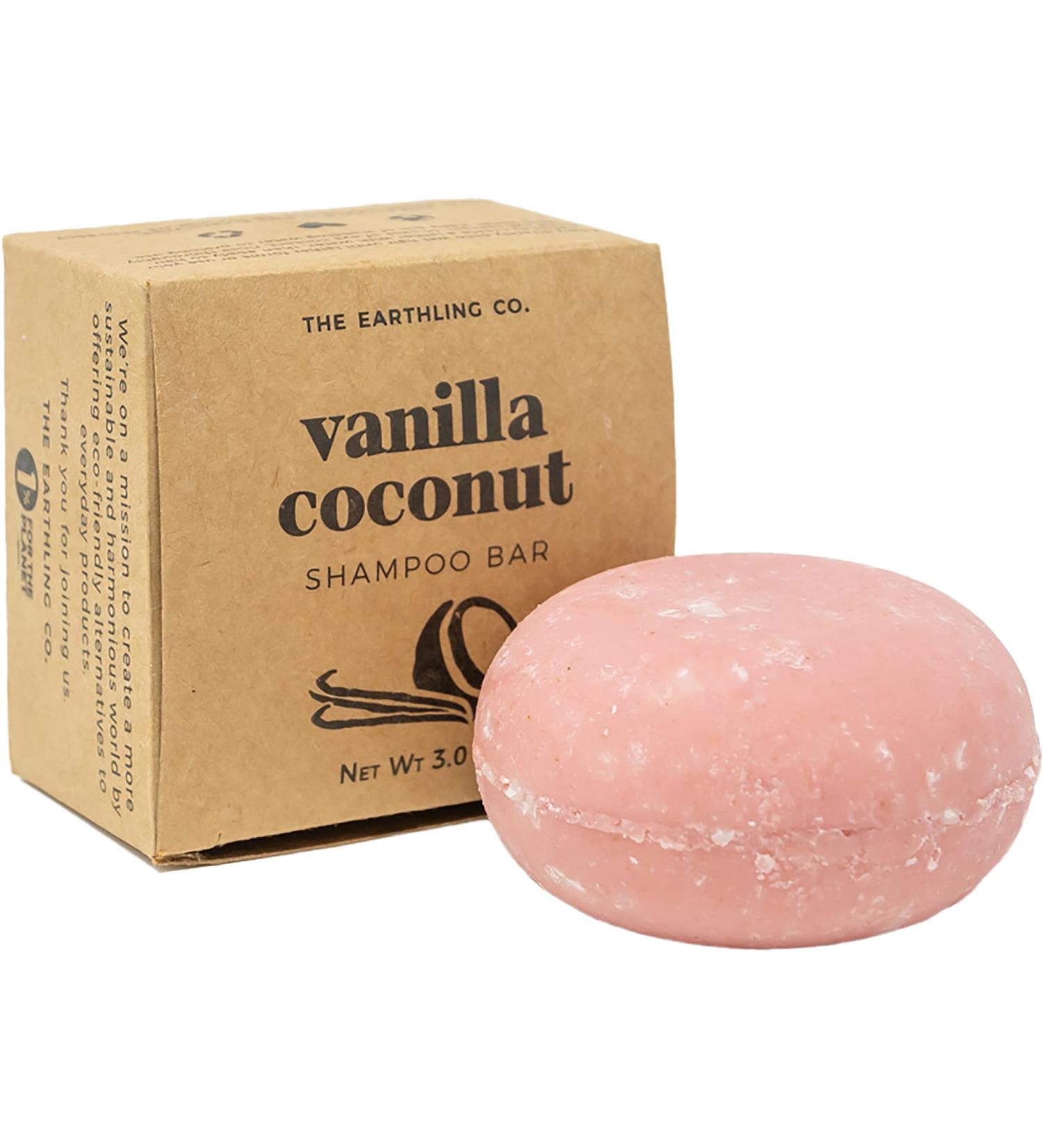 Earthling Co. Vanilla Coconut Shampoo Bar - Plant Based, Paraben and Sulfate Free for All Hair Types - Zero Plastic, Low Waste - Men, Women, Kids - Buy Online on GoSupps.com