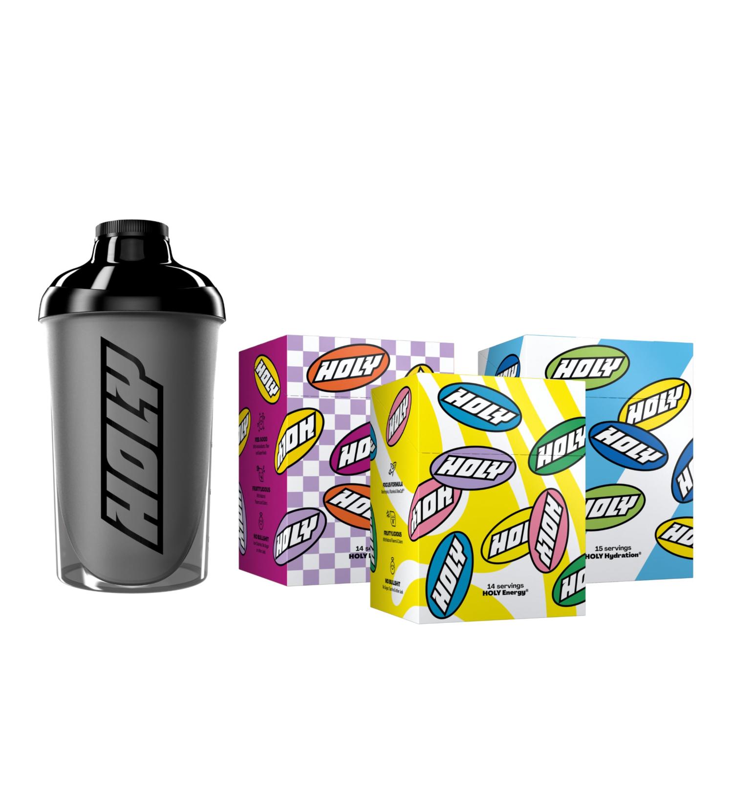 Buy Holy Energy Starter Set Deluxe - 43 Portions of Holy Iced Tea & Holy Hydration | 19 Fruity Flavors | Vegan & Sugar-Free | 100% Natural Fruit Aromas - International Shipping Available - Buy Online on GoSupps.com