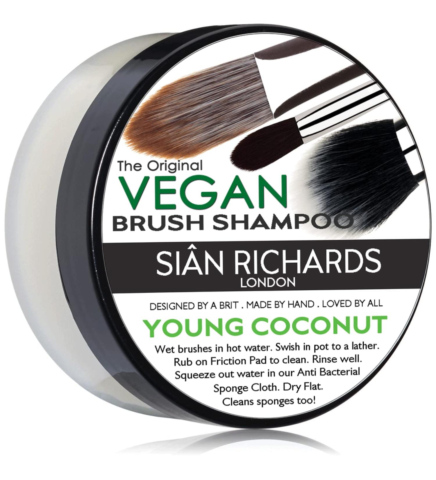 Sian Richards London Vegan Brush Shampoo - Young Coconut Makeup Cleaner for Brushes & Sponges | Eco-Friendly & Cruelty-Free - Buy Online on GoSupps.com