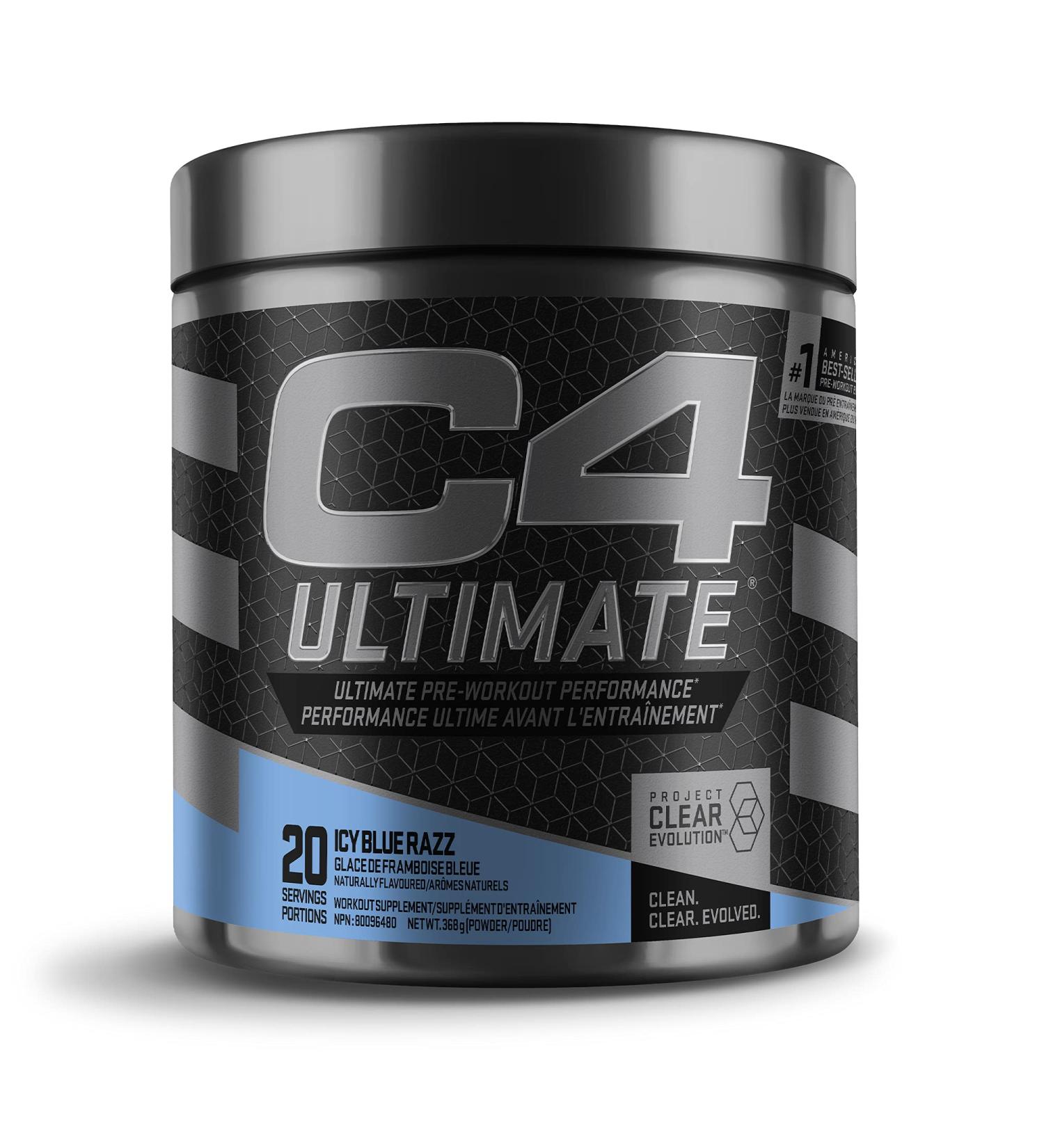 C4 Ultimate Pre-workout Powder Natural Preworkout Supplement Drink for Workout Energy - Icy Blue Razz 20 Servings Icy Blue Razz 20 Servings (Pack of 1) - Buy Online on GoSupps.com