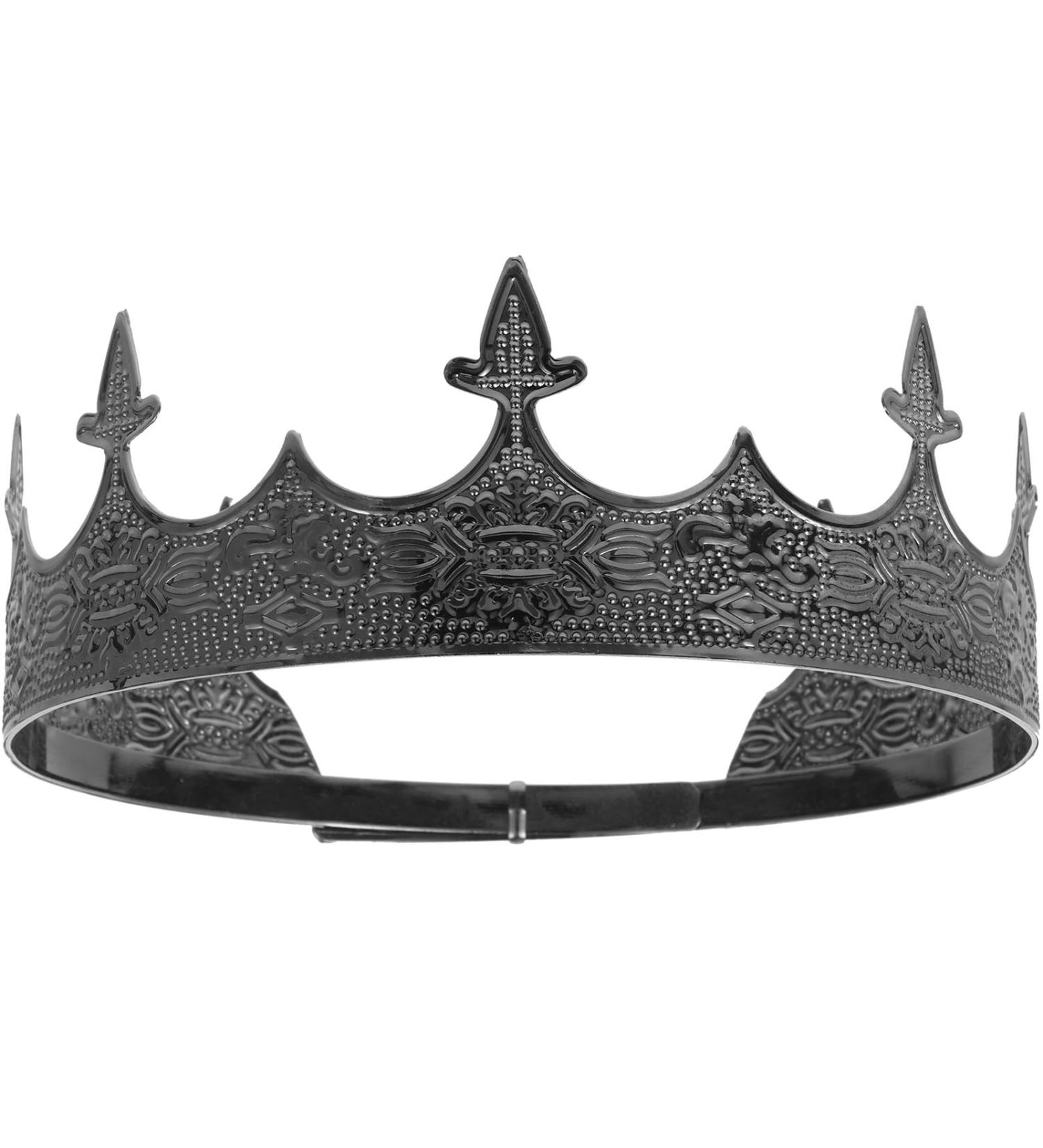 Bridal Baroque King Crown Metal Vintage Black Crown Men Headband Male Crown Stage Performance Crown Decorative Headdress for Cosplay Decorative Crown - Buy Online on GoSupps.com