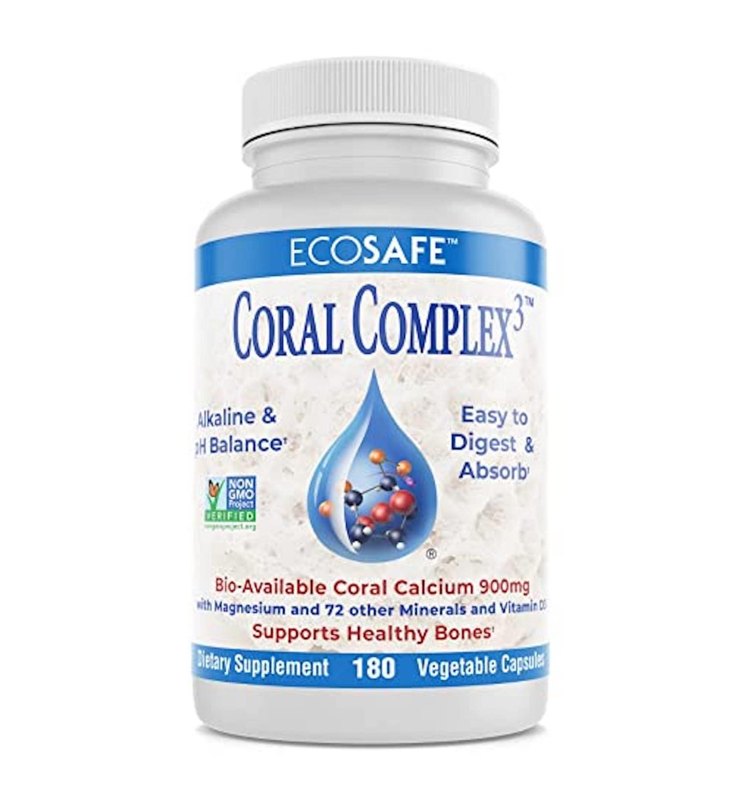 Coral Complex 3 - Coral Calcium 900 mg with Vitamin D3 1200 IU and Magnesium168 mg - 180 Vegetarian Capsules 180 Count (Pack of 1) - Buy Online on GoSupps.com