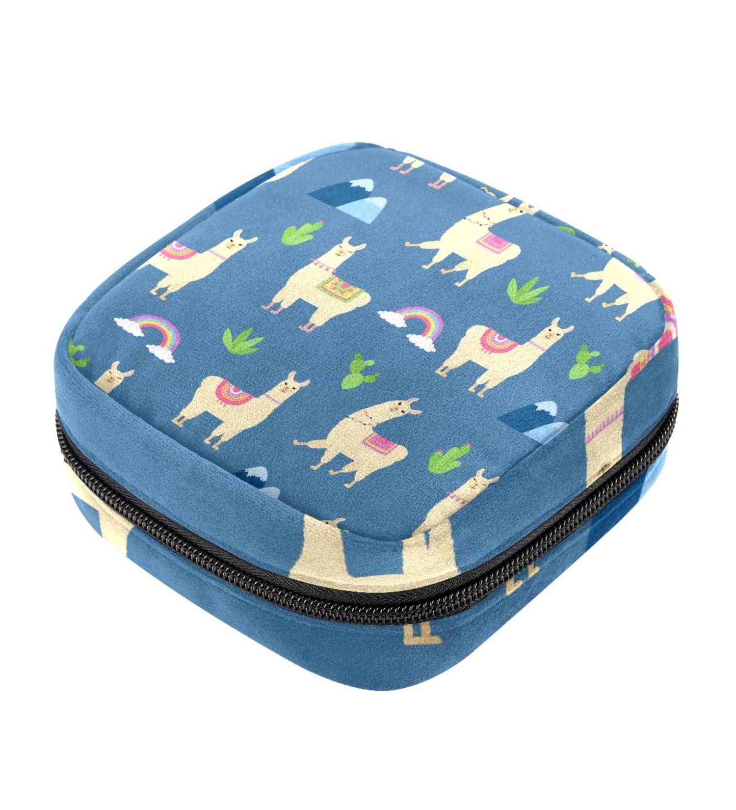 Alpaca Cactus Rainbow Menstrual Pad Storage Bag - Portable Period Pouch for Women - Color 12 - Buy Online on GoSupps.com