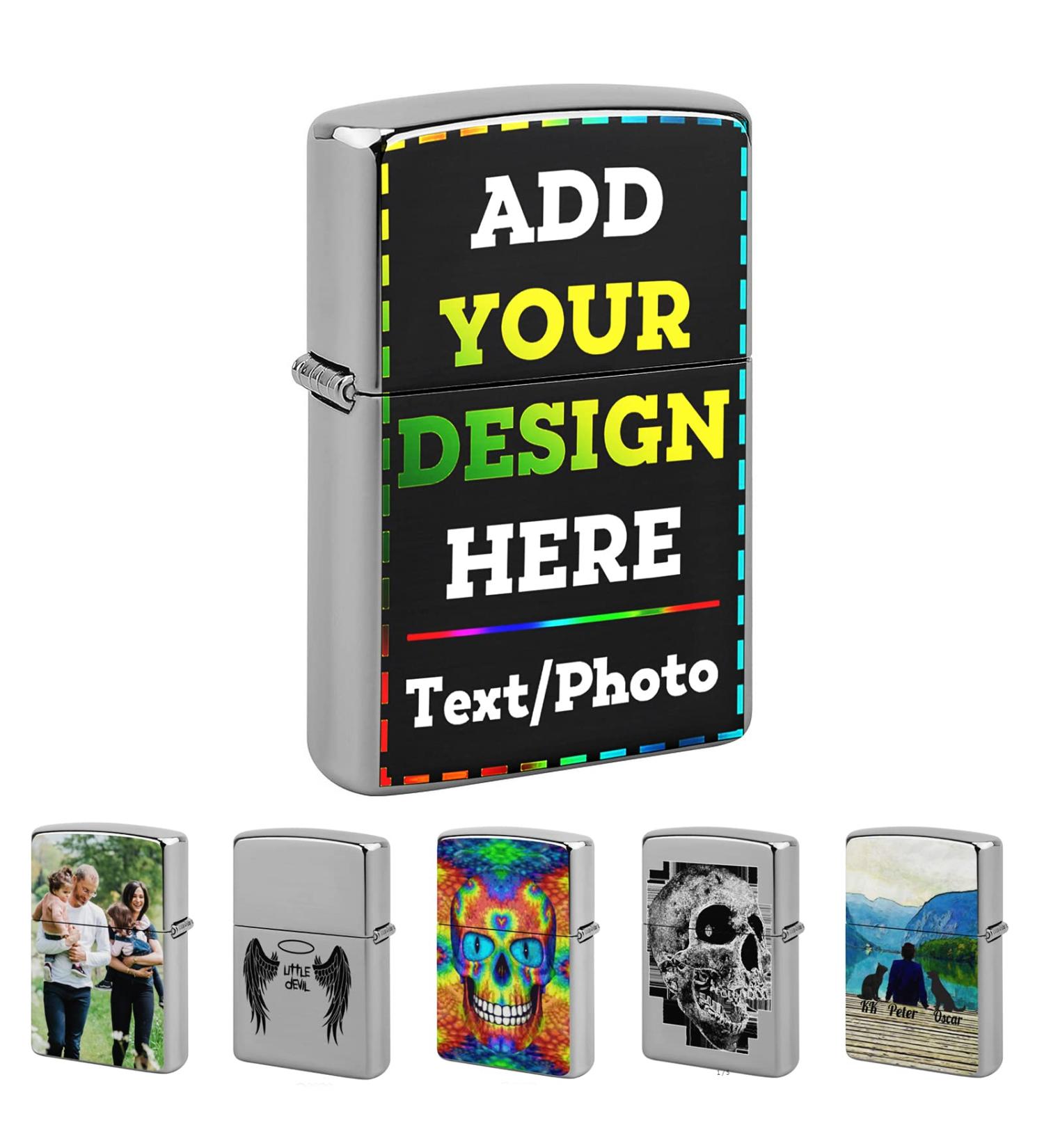 Custom Lighter Housing Personalized Add Your Photo Text Logo Lighter Case Customized Lighter Box Birthday Gift for Father Boy Friend Husband Men or Woman - Buy Online on GoSupps.com