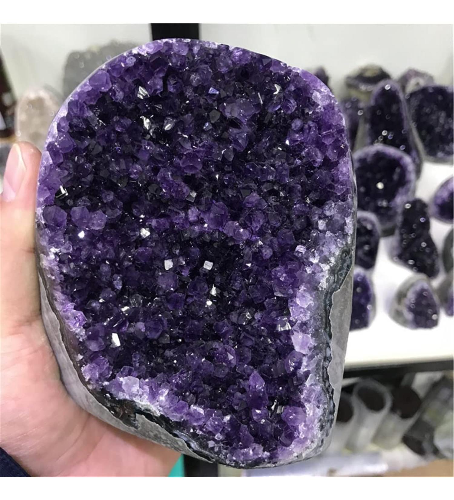 Room Decoration 1pc Natural Amethyst Stone Geode Crystal Cluster Home Decoration Raw Quartz Minerals Real Uruguay Amethyste Spiritual Reiki Stones (Color : 1800-1900g) - Buy Online on GoSupps.com