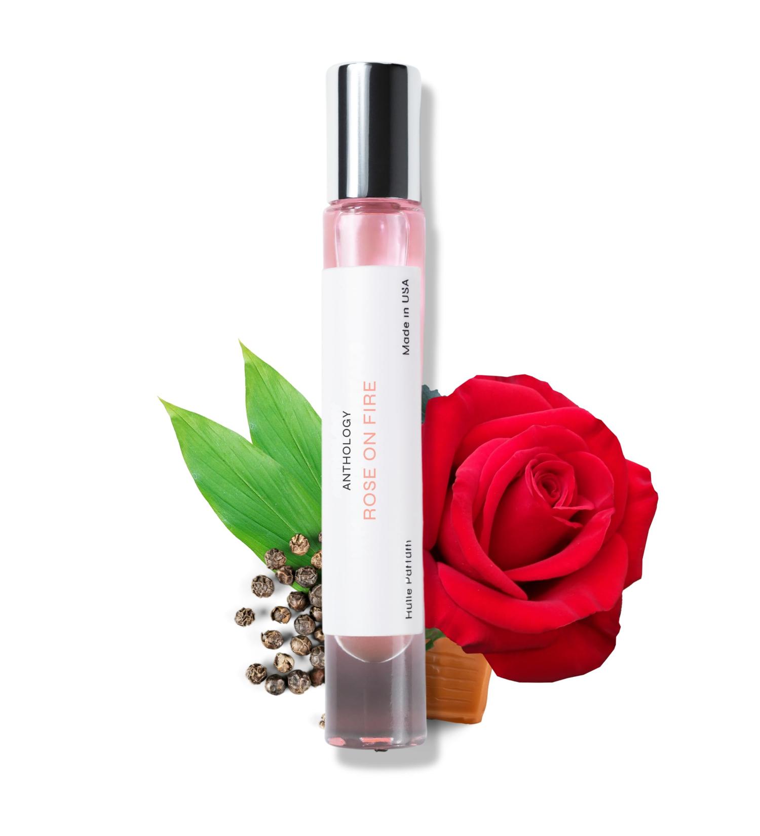Anthology Rose on Fire Roll on Perfume oil for Women 0.3oz 9 ML | Turkish Rose Spicy Pepper Musk | Alcohol Free Rollerball Travel size Clean Fragrance - Buy Online on GoSupps.com