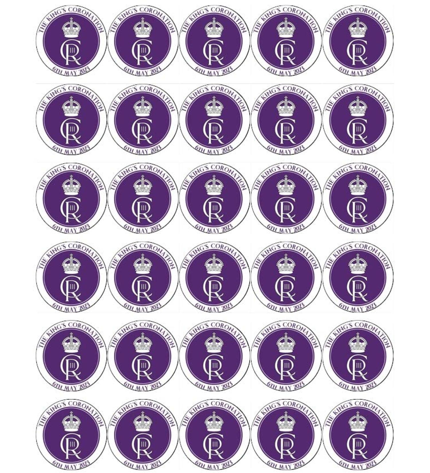 30 King Charles III Roayl Family Coronation Cupcake Toppers Edible Wafer Paper Fairy Cake Toppers Birthday Cakes Decorations