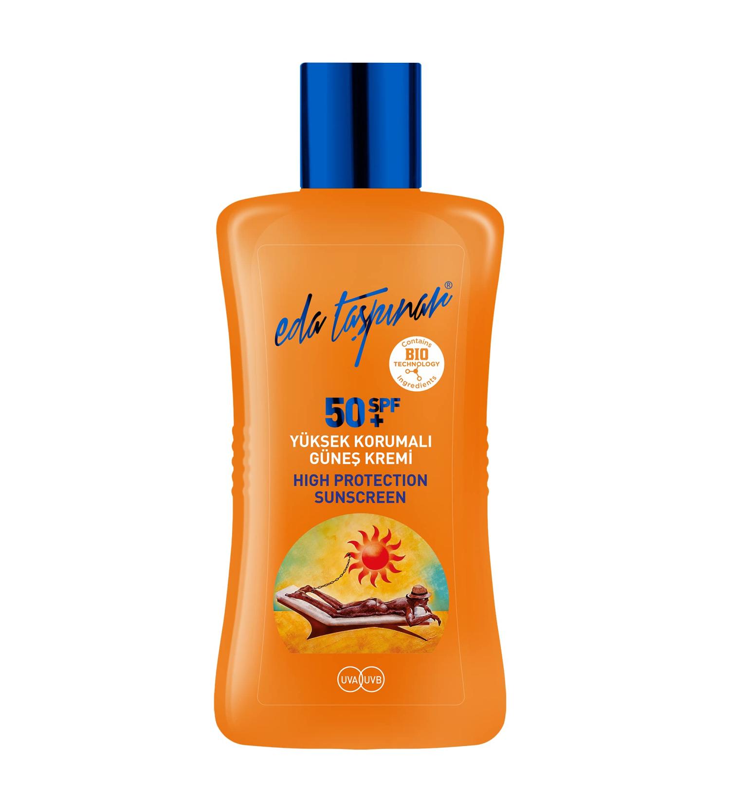 Eda Taspinar SPF 50+ High Protection Sunscreen Lotion for Sensitive Skin Skin Nourishing Broad-Spectrum Use on Face and Body for Both Light and Dark Skin Tones 200ml 6.7oz - Buy Online on GoSupps.com