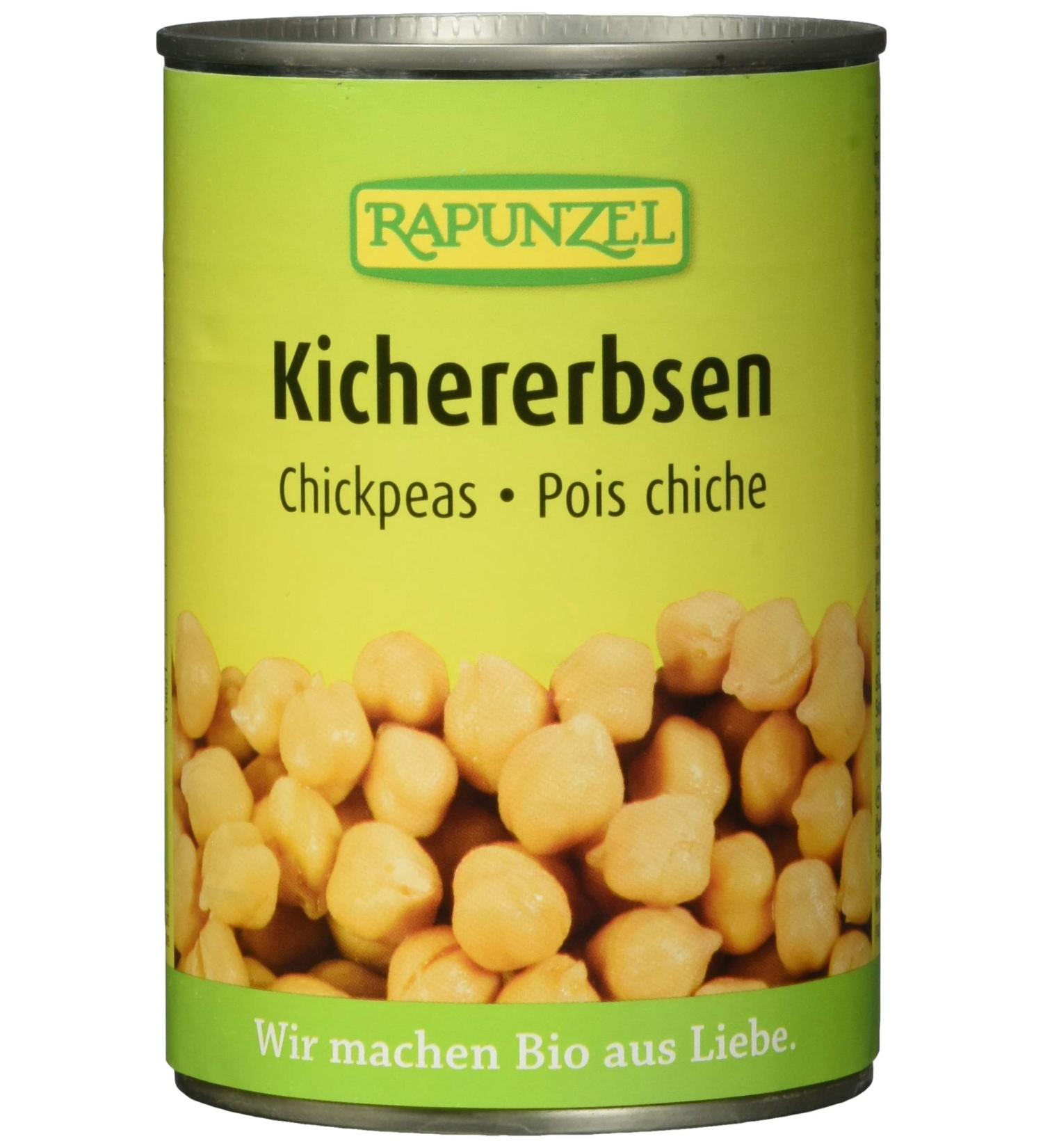 Organic Rapunzel Chickpeas in a Can - Pack of 3 (3 x 400g) - International Shipping Available - Buy Online on GoSupps.com