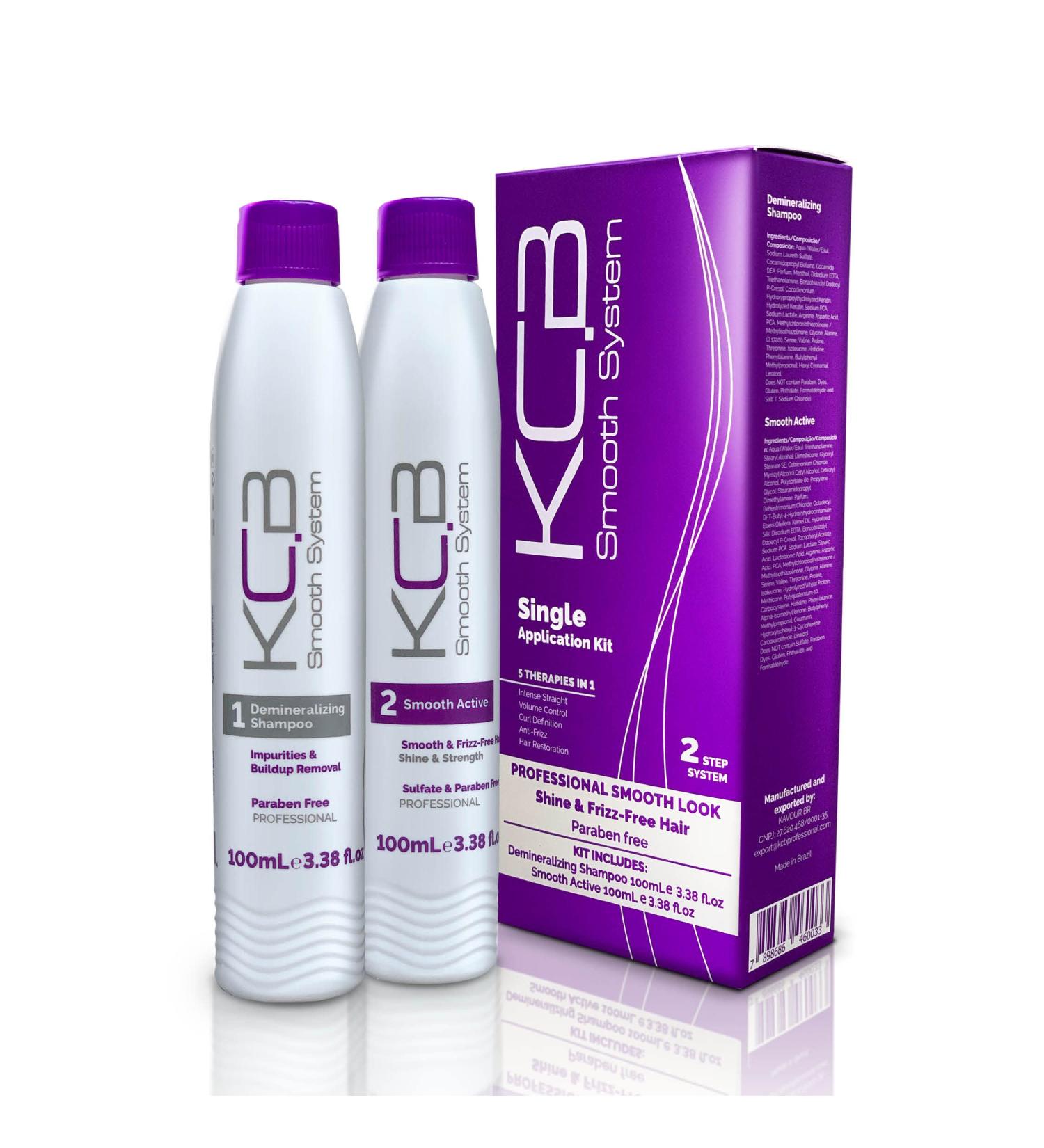KCB Professional Smooth System Brazilian Keratin Hair Treatment - 2 Steps for Smoothing, Frizz Control, and Blowout - Formaldehyde-Free - 3.38 Fl Oz Kit - Buy Online on GoSupps.com