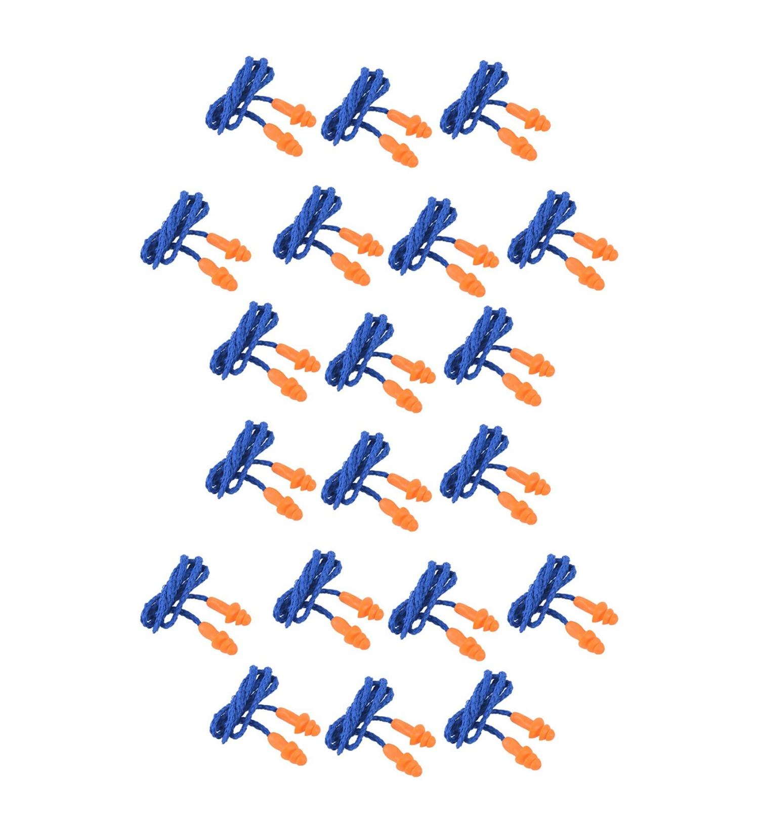 TAMOSH 20 Pcs Silicone Soft Ear Plugs - Hearing Protection with Cord - Noise for Work Home Sleeping Blue Orange - Buy Online on GoSupps.com