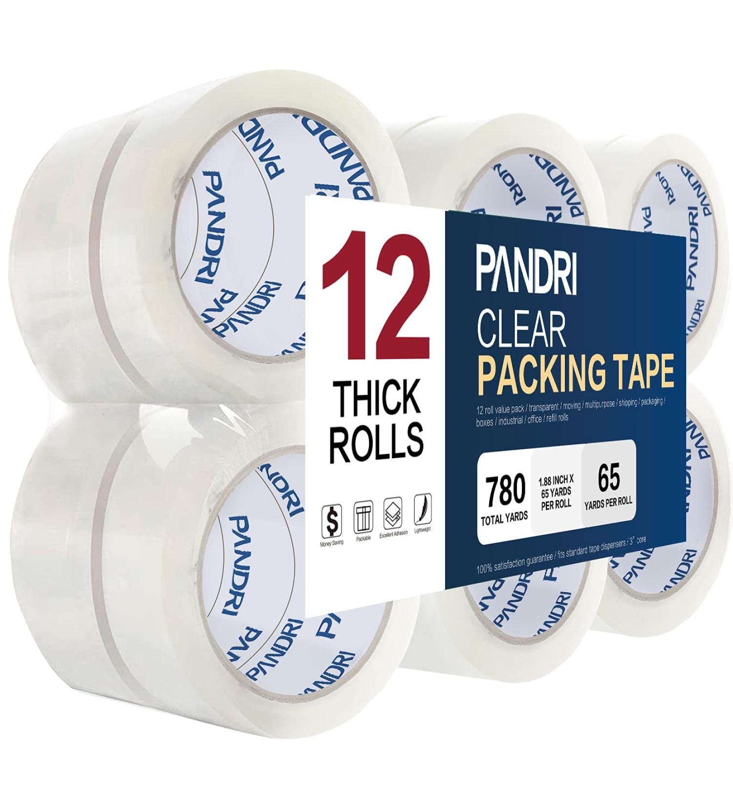 PANDRI Clear Packing Tape 12 Rolls Heavy Duty Packaging Tape for Shipping Packaging Moving Sealing 1.88 inches Wide 65 Yards Per Roll Total 780 Yards - Buy Online on GoSupps.com