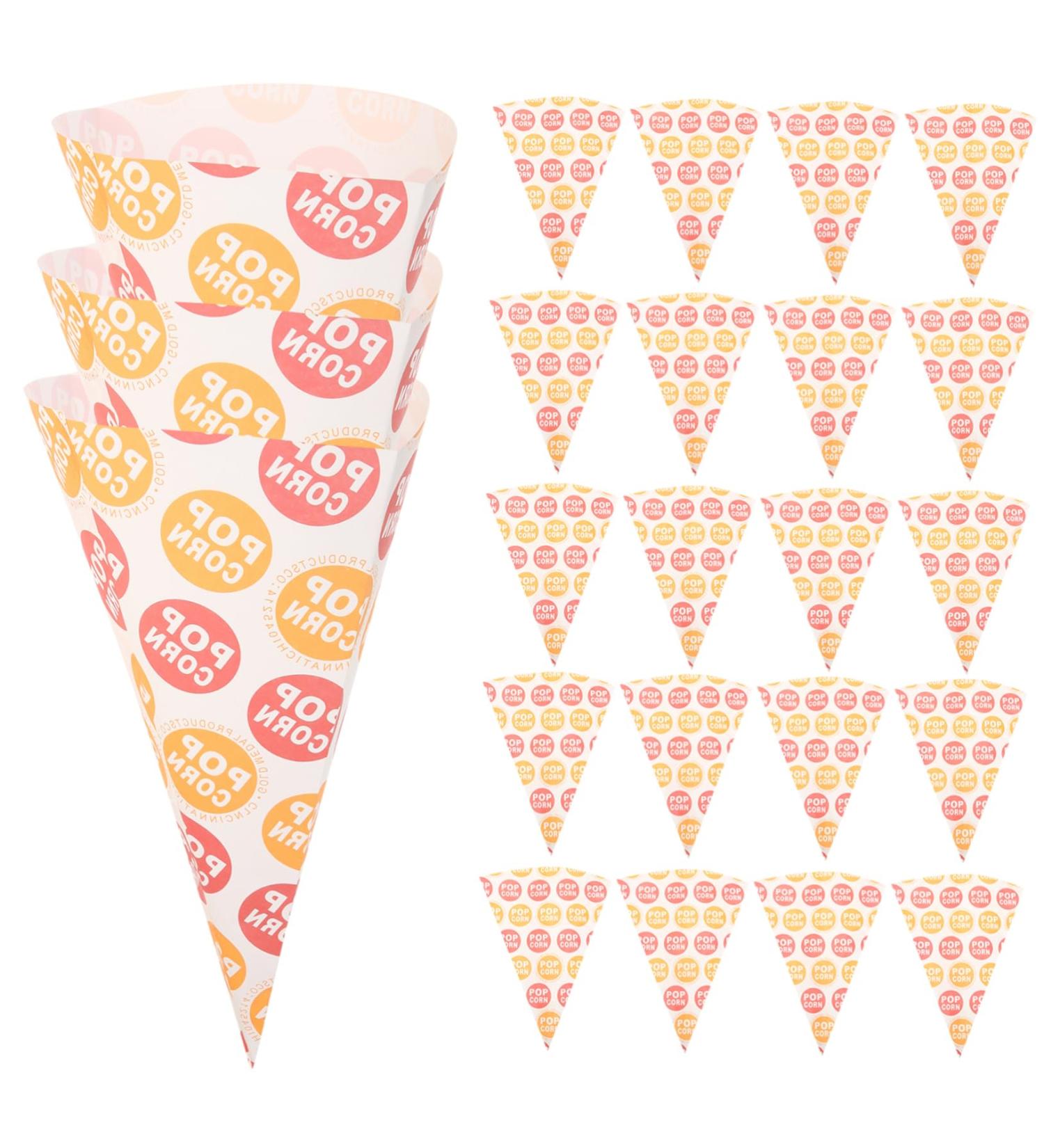 minkissy 50pcs Popcorn Bag Christmas Gift Bags Treat Bags Snacks Cookies Pink Popcorn Clear Goody Bags Piping Bags Halloween Candy Goodie Bag Treats for Child Paper Disposable Biscuit - Buy Online on GoSupps.com