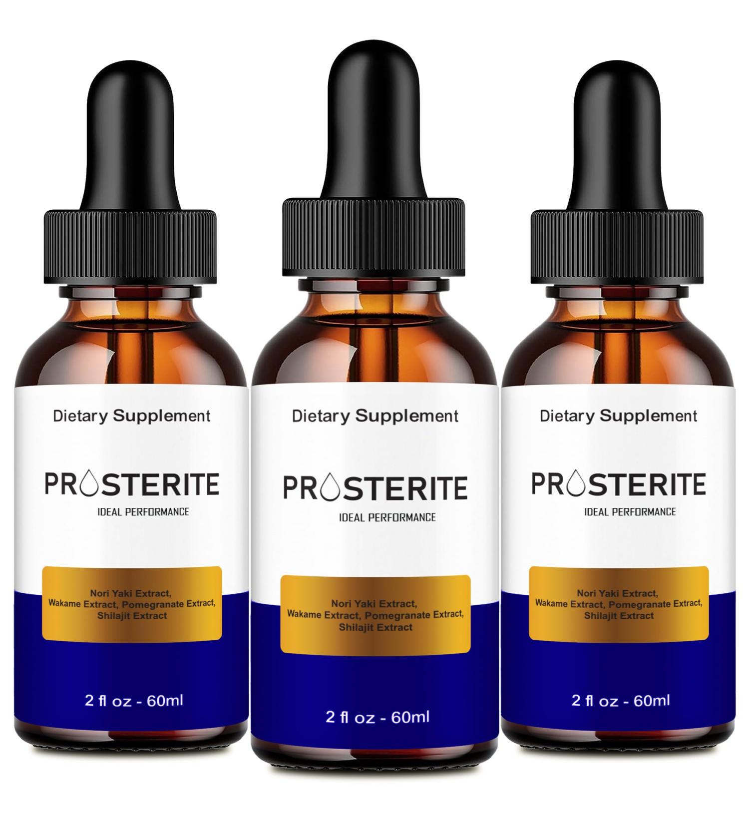 Prosterite Prostate Drops - All Natural Prostate Health Supplement Drops Prosterite Liquid Formula for Urinary and Prostate Care Prostate Relief Supplement for Daily Wellness Reviews (3 Pack) - Buy Online on GoSupps.com