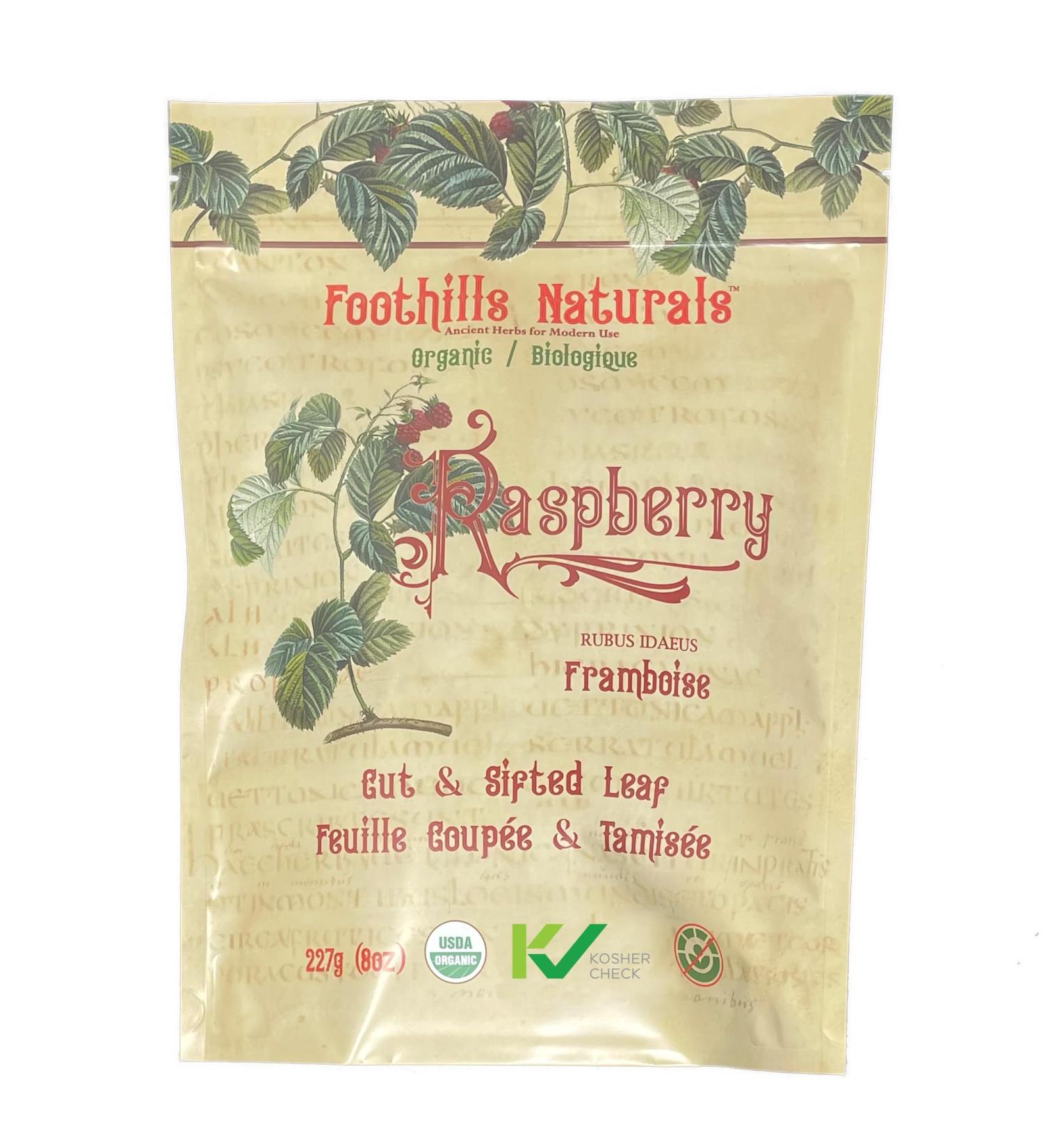 Foothills Naturals Raspberry Leaf Tea Organic - 150+ Servings (227g Loose Leaf Tea) - Buy Online on GoSupps.com