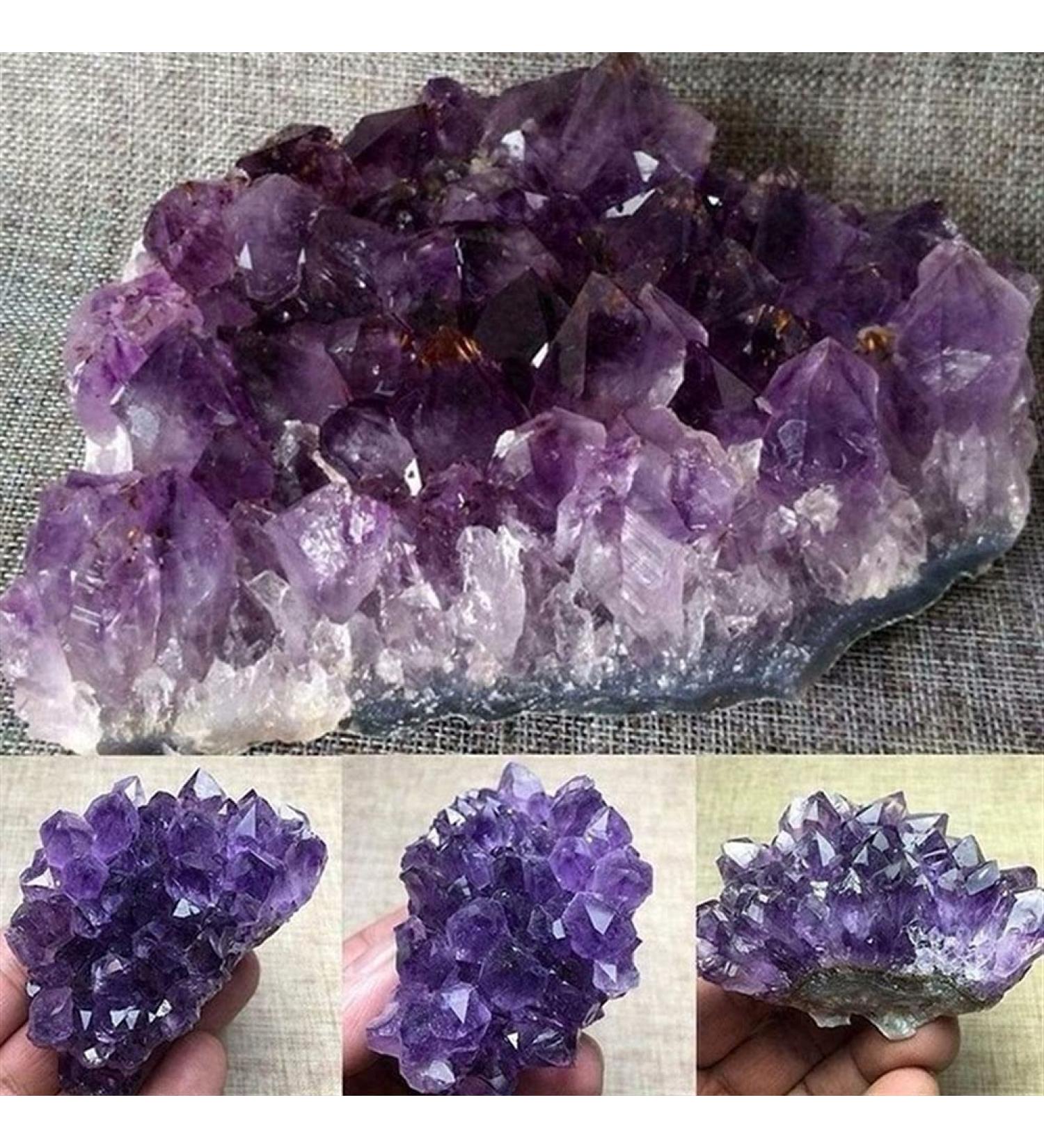 Natural Amethyst Cluster Crystal Quartz StonesRough Specimen Crystal Cluster (Size : 3pc) - Buy Online on GoSupps.com