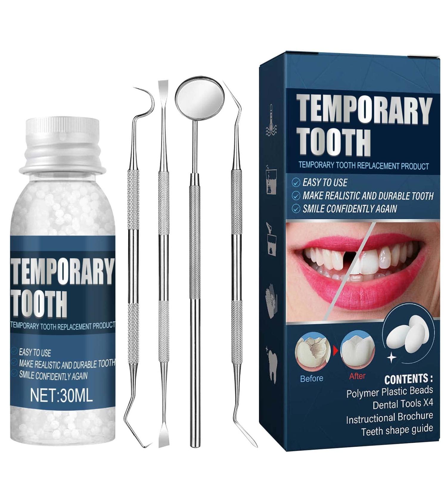WTTFC Temporary Tooth Repair Kit - Fix Broken Teeth with Thermal Adhesive Pearls | Easy Tooth Filling & Veneer Solution for International Shipping - Buy Online on GoSupps.com