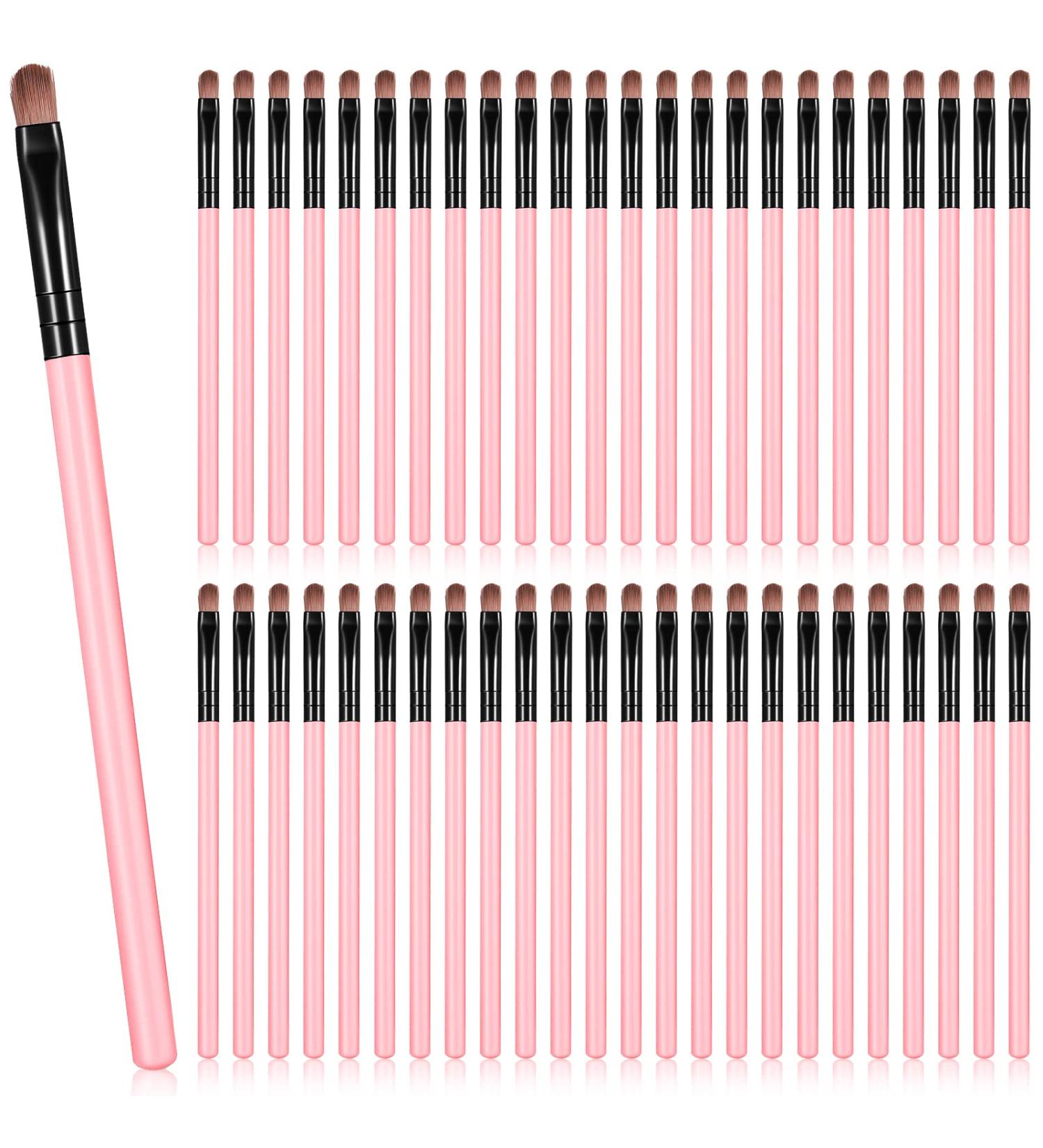 48-Piece Small Concealer Brush Set in Pink - Portable Lip & Eyebrow Brushes for Makeup - Synthetic Fiber Beauty Tools for Blending & Buffing - Buy Online on GoSupps.com