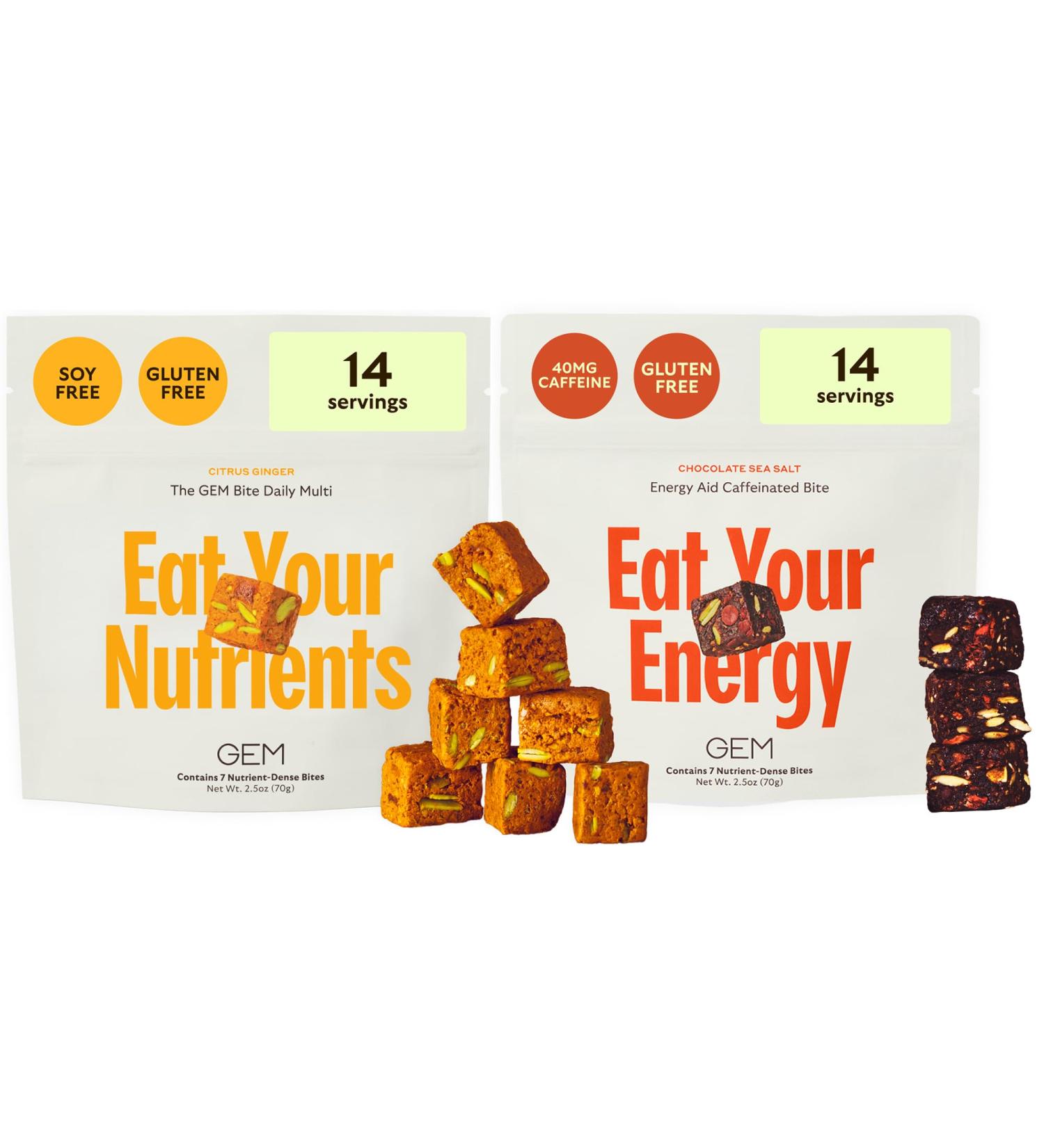GEM Daily Superfood and Energy Support for Women & Men Natural Whole Foods with Essential 20+ Whole-Food Vitamins Minerals superfoods prebiotics Clean Energy Variety Pack 28 Servings - Buy Online on GoSupps.com