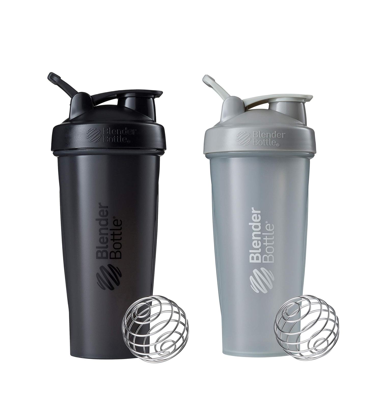 BlenderBottle Classic Shaker Bottle 28oz (2 Pack) - Grey/Black, Ideal for Protein Shakes & Pre Workout - Buy Online on GoSupps.com