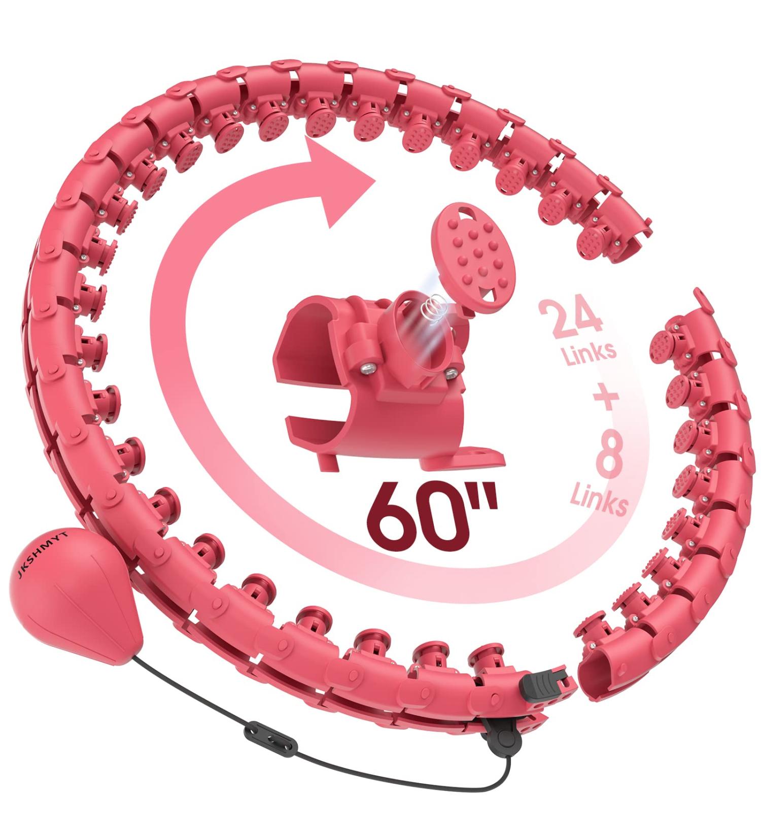 Slim Down with JKSHMYT Smart Weighted Hula Circle Hoop - 4lb Fitness Hoop for Plus Size Women, 60 inch Waist - Pink - Buy Online on GoSupps.com