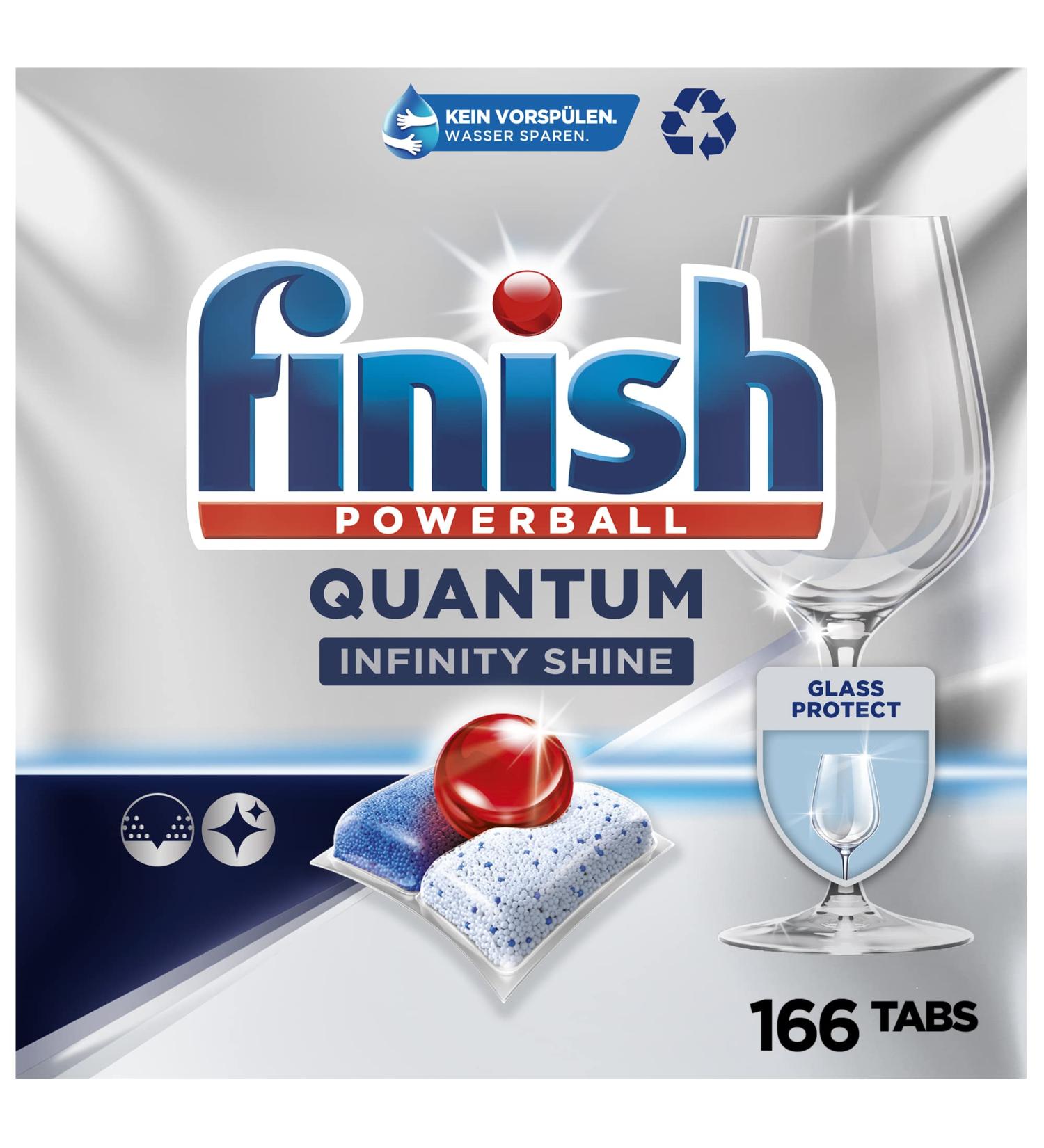 Finish Quantum Infinity Shine Dishwasher Tabs - Deep Cleaning & Shine - Gigapack 166 Pieces for Ultimate Fatty Soldering Removal - Buy Online on GoSupps.com