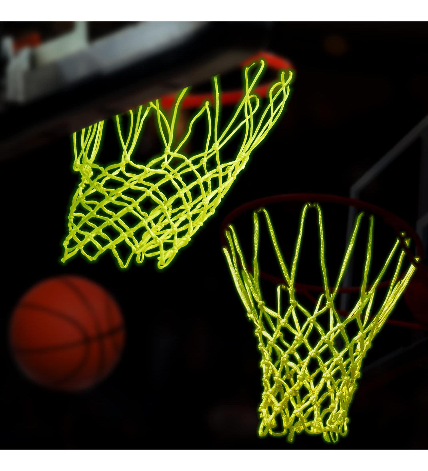 SANNIX 2 Pack Glow in Dark Basketball Hoop Net Replacement - Luminous Outdoor Sun Powered Nylon Nightlight Nets for Hoops - Buy Online on GoSupps.com
