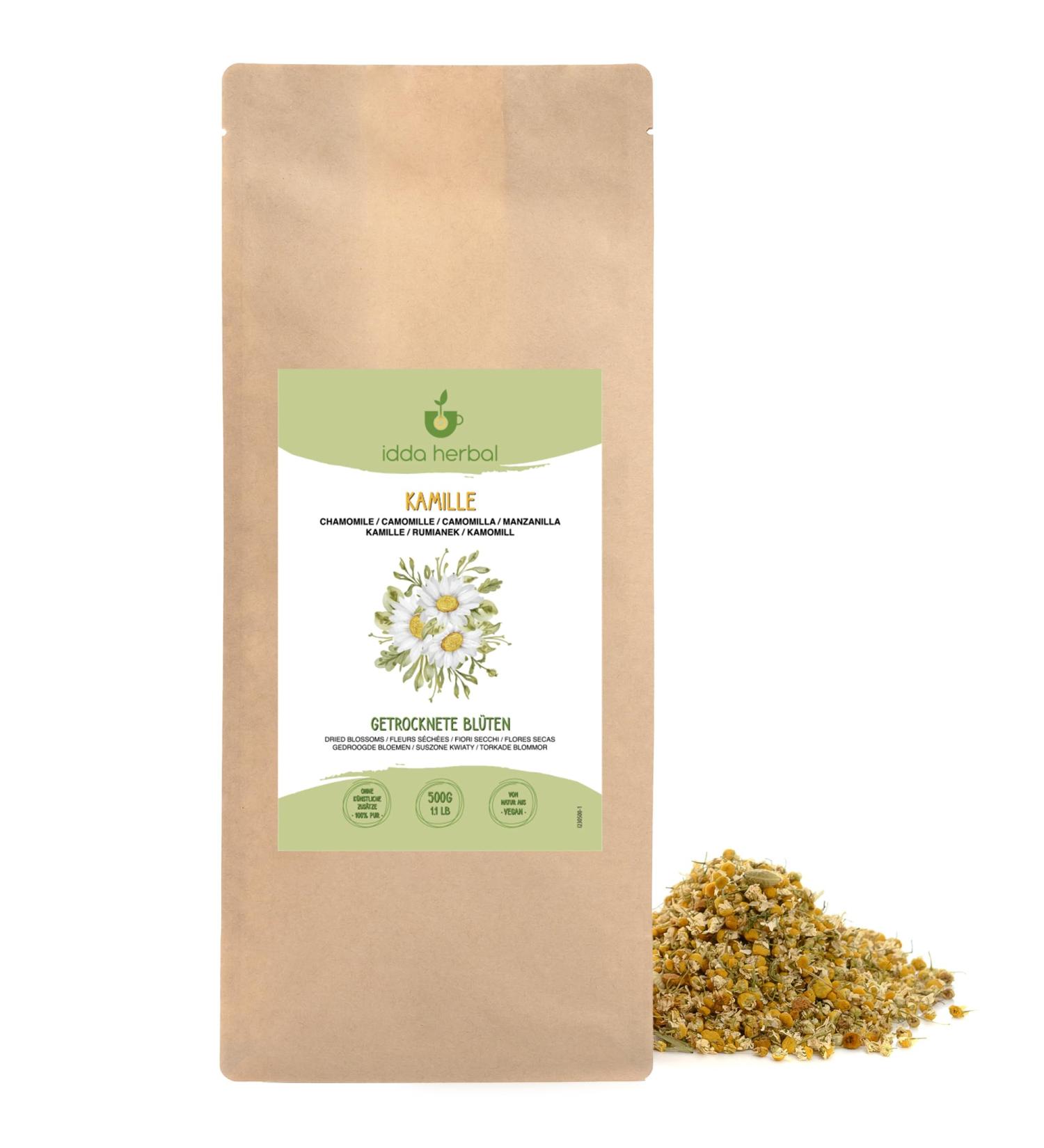 Chamomile Herb (500g) Loose Tea Premium Whole Chamomile Flowers Delicately Dried 100% Natural and Pure for Herbal Tea Preparation Chamomile Herbal Teas - Buy Online on GoSupps.com