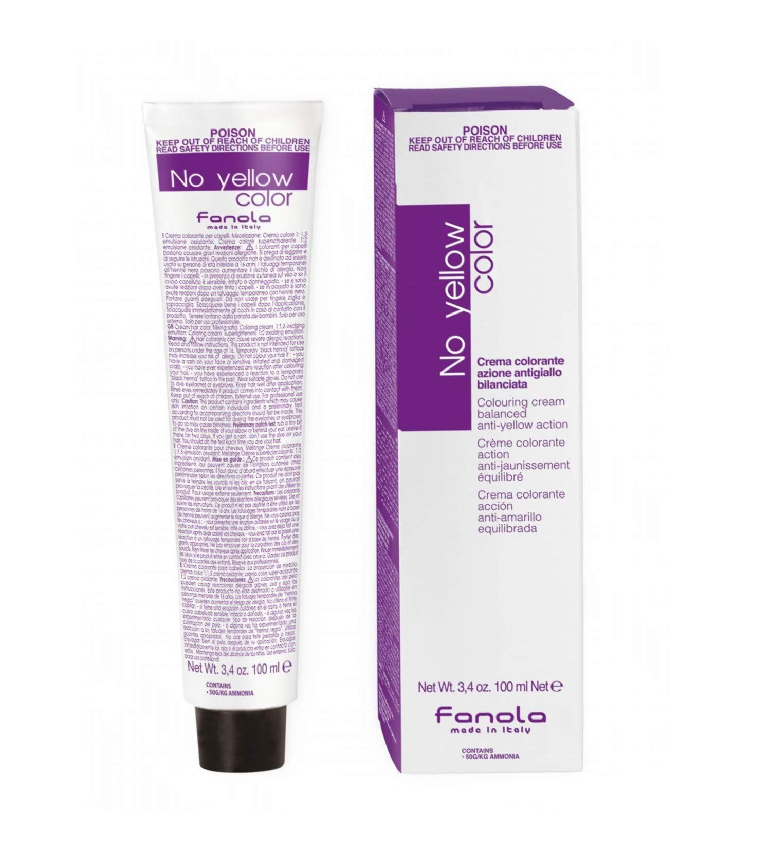Fanola No Yellow T21 Anti-Yellow Blue Toner - 100ml | Best for Blonde & Gray Hair - 1 Pack - Buy Online on GoSupps.com