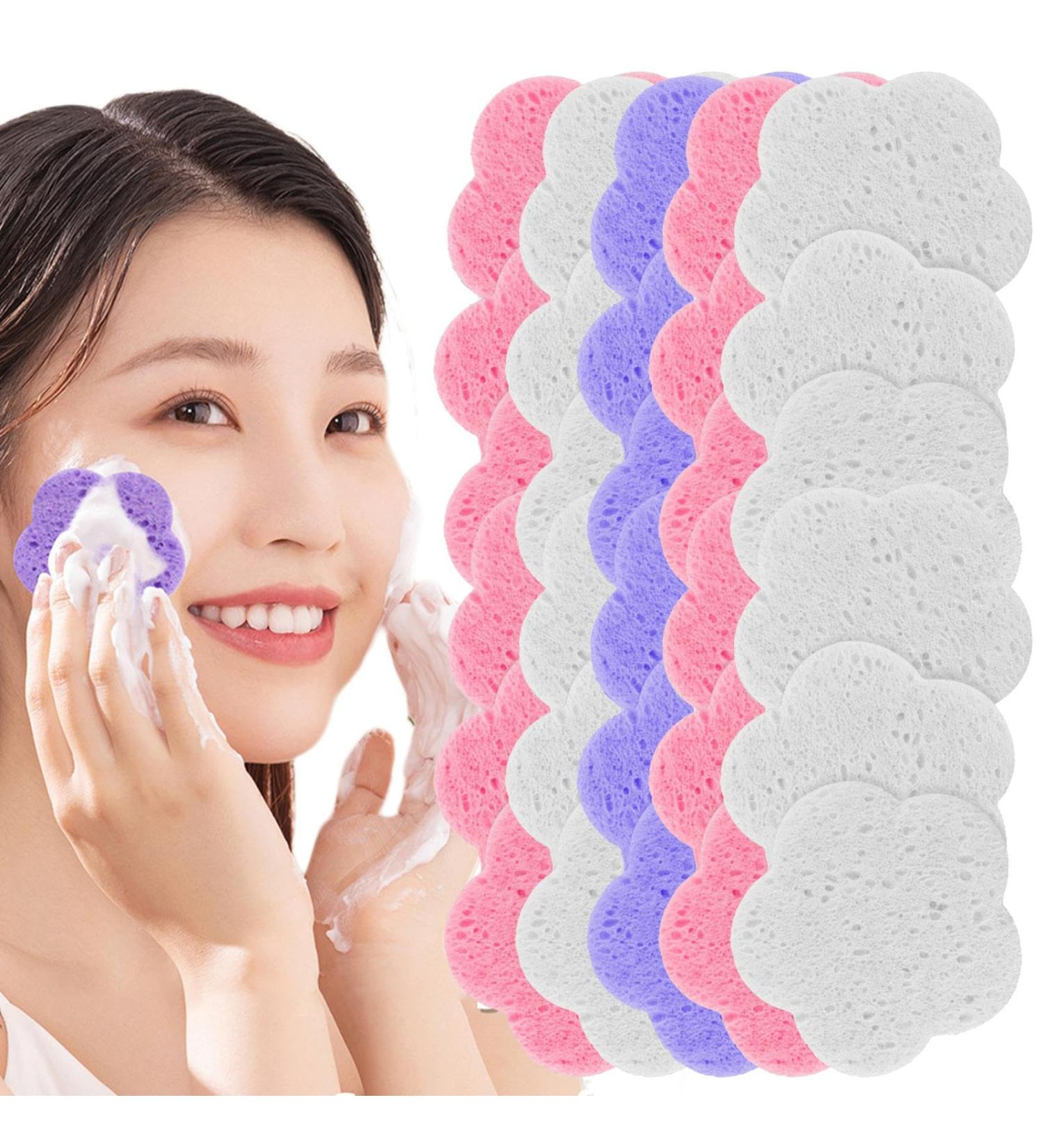 Spa Sponges for Facial Cleansing Makeup Cleanser Sponges Skin-Friendly Face Cleansing Pads Soft Makeup Remover Pads for Traveling - Buy Online on GoSupps.com