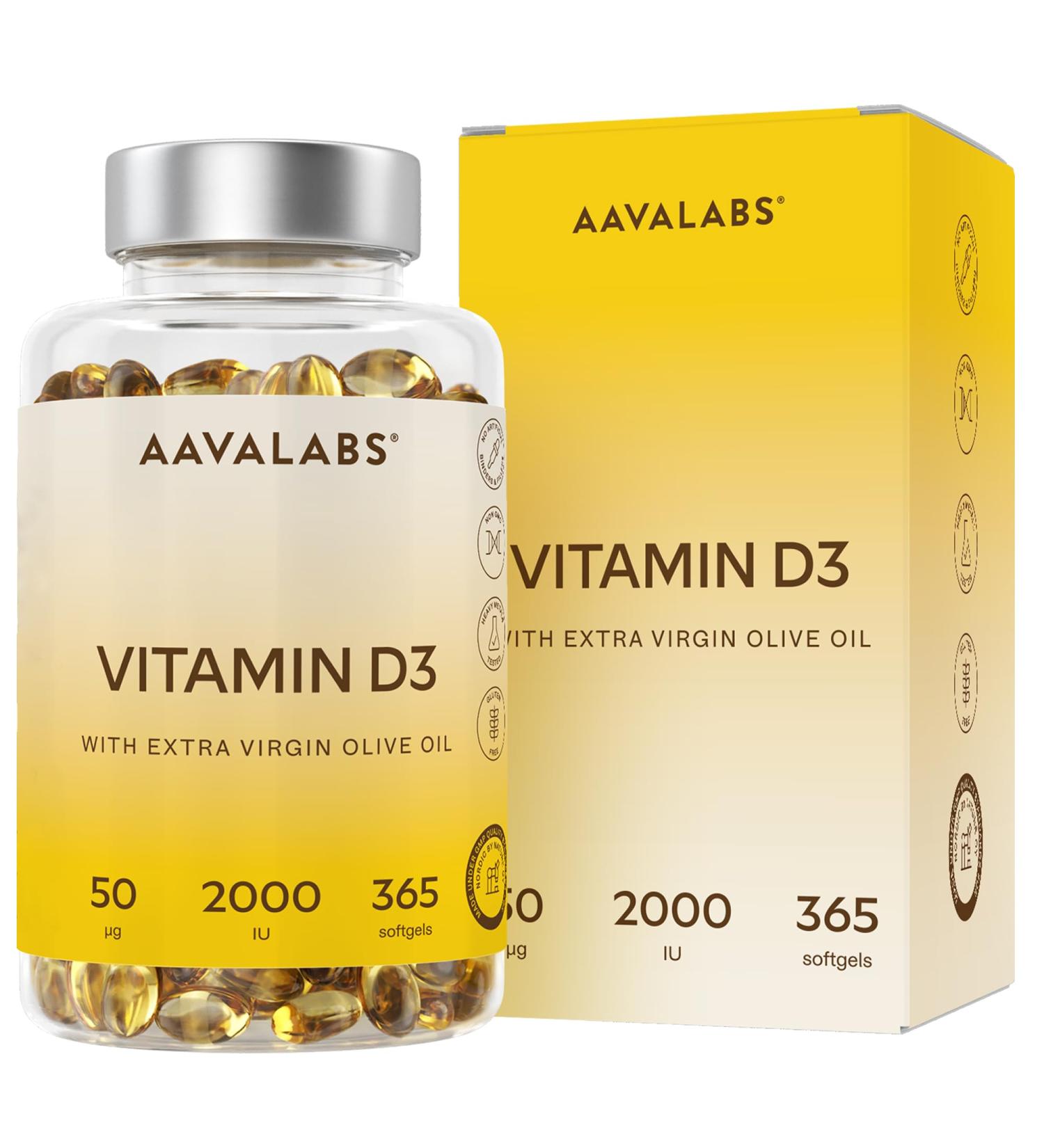 Vitamine D3 2000 UI - Vitamine D avec Huile d Olive Extra Vierge pour Absorption Optimale - Vitamines sans OGM sans Gluten et Lactose pour les Fonctions Osseuse Musculaire Immunitaire - 365 G lules - Buy Online on GoSupps.com