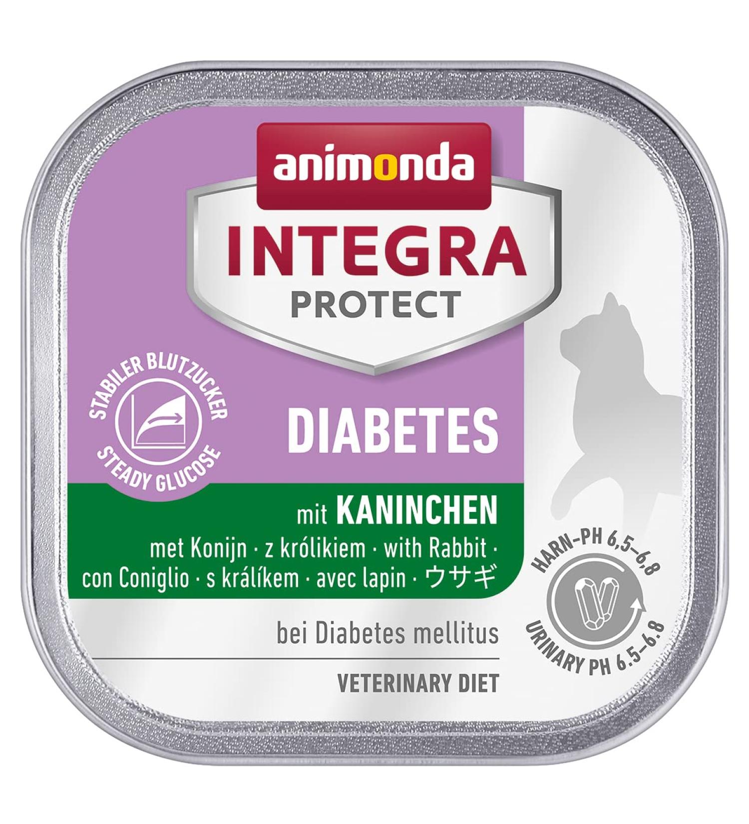 Animonda Integra Protect Diabetes Cat Diet Katzenfutter Wet food for diabetes mellitus with rabbits 16 x 100 g with rabbits 100 g (16 pack)