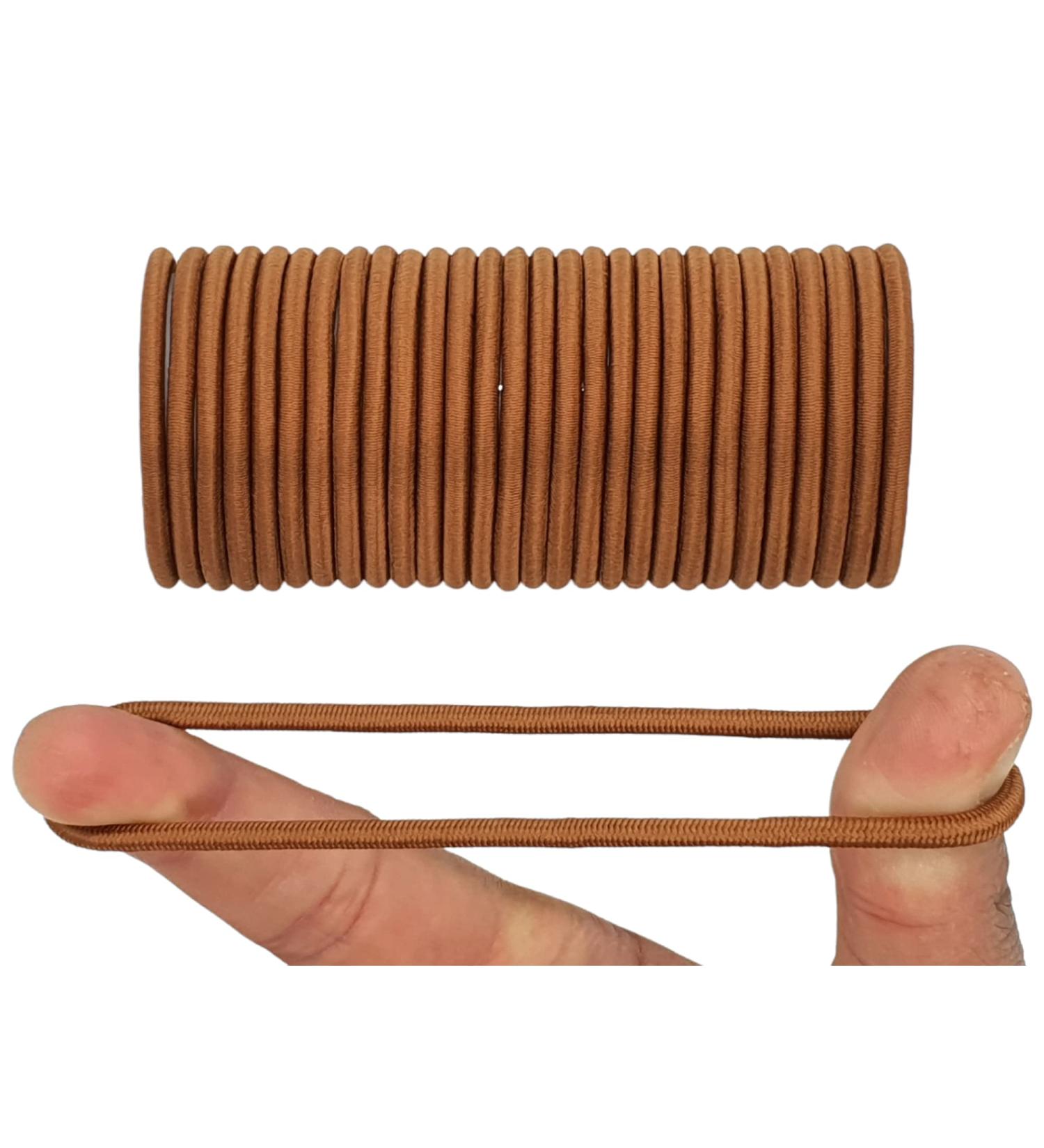 12 PCS 3mm Brown Elastic Hair Bands - Gentle No Metal Ponytail Holders for Women Men Girls Kids - Buy Online on GoSupps.com