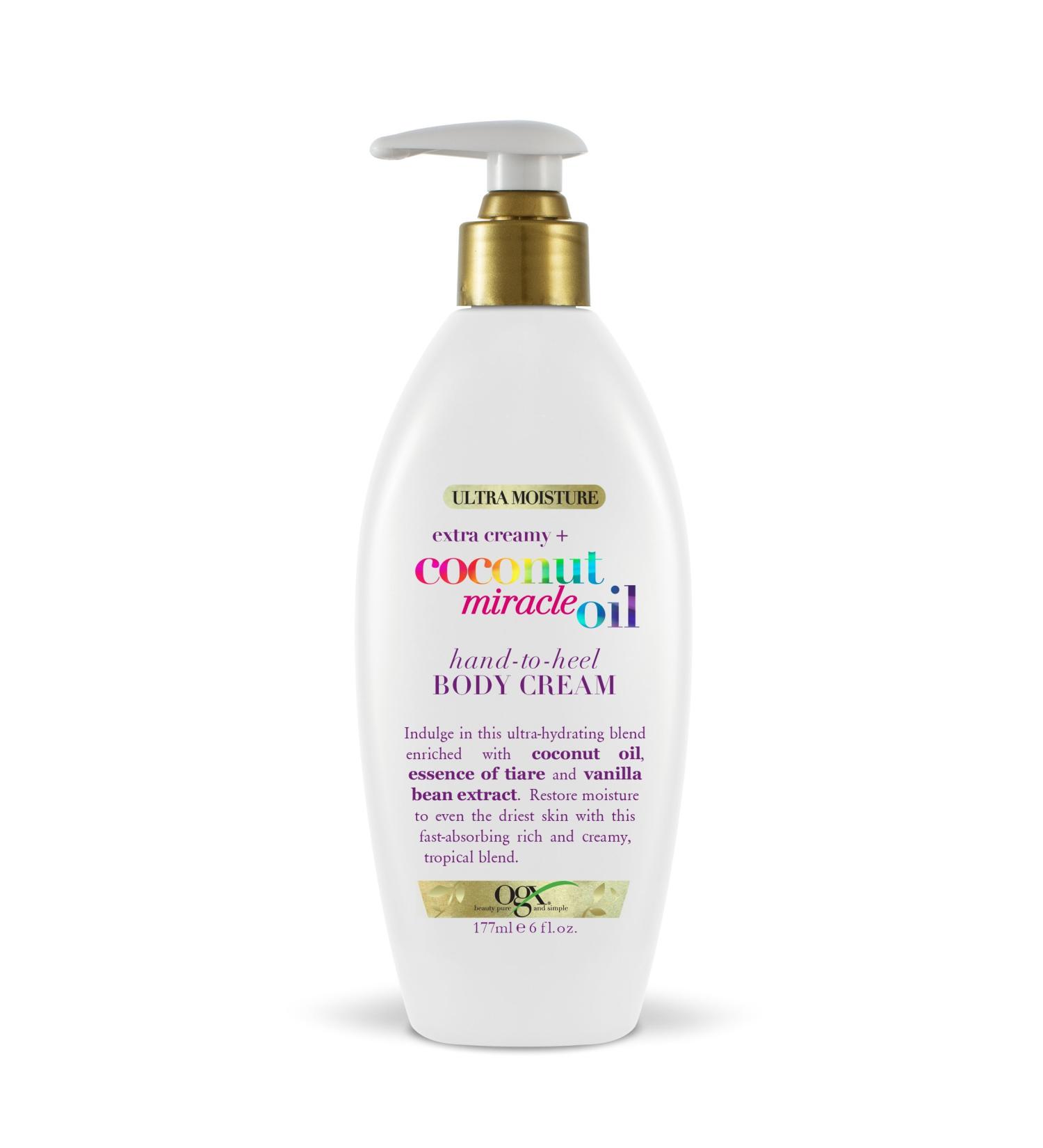 OGX Extra Creamy Coconut Miracle Oil Body Cream | Vanilla Bean | 6 fl oz - Buy Online on GoSupps.com