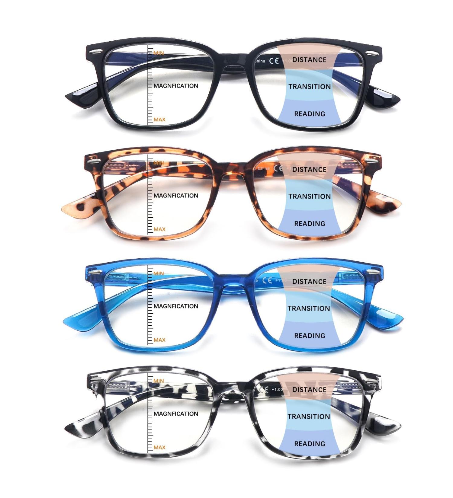 CLASAGA Progressive Multifocal Reading Glasses - Blue Light Blocking Eyeglasses for Men & Women | 4 Mix 1.75x - Buy Online on GoSupps.com