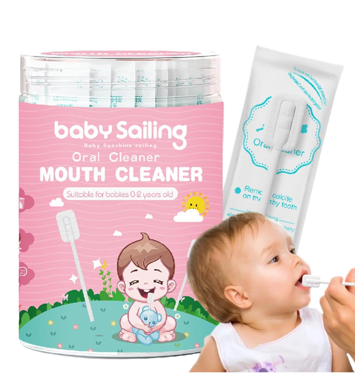 Streysisl Tongue Cleaner for Babies - 30 Portable Toothbrushes for Oral Care & Grasping | Flexible Tongue Mull Cleaner - Buy Online on GoSupps.com