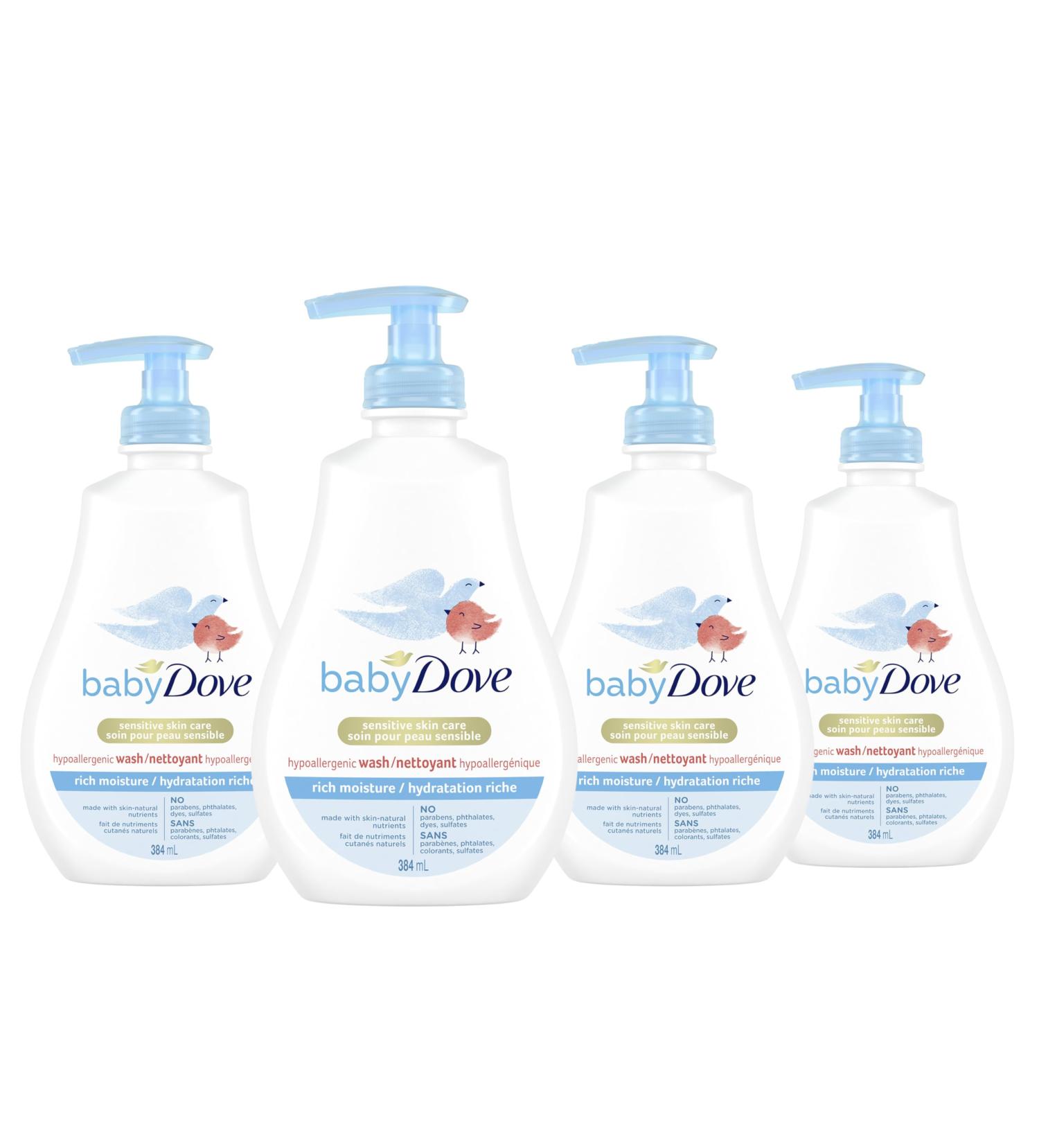 Baby Dove Tip to Toe Body Wash For Baby's Sensitive Skin Rich Moisture Hypoallergenic Formulation 384 ml 4 Pack - Buy Online on GoSupps.com