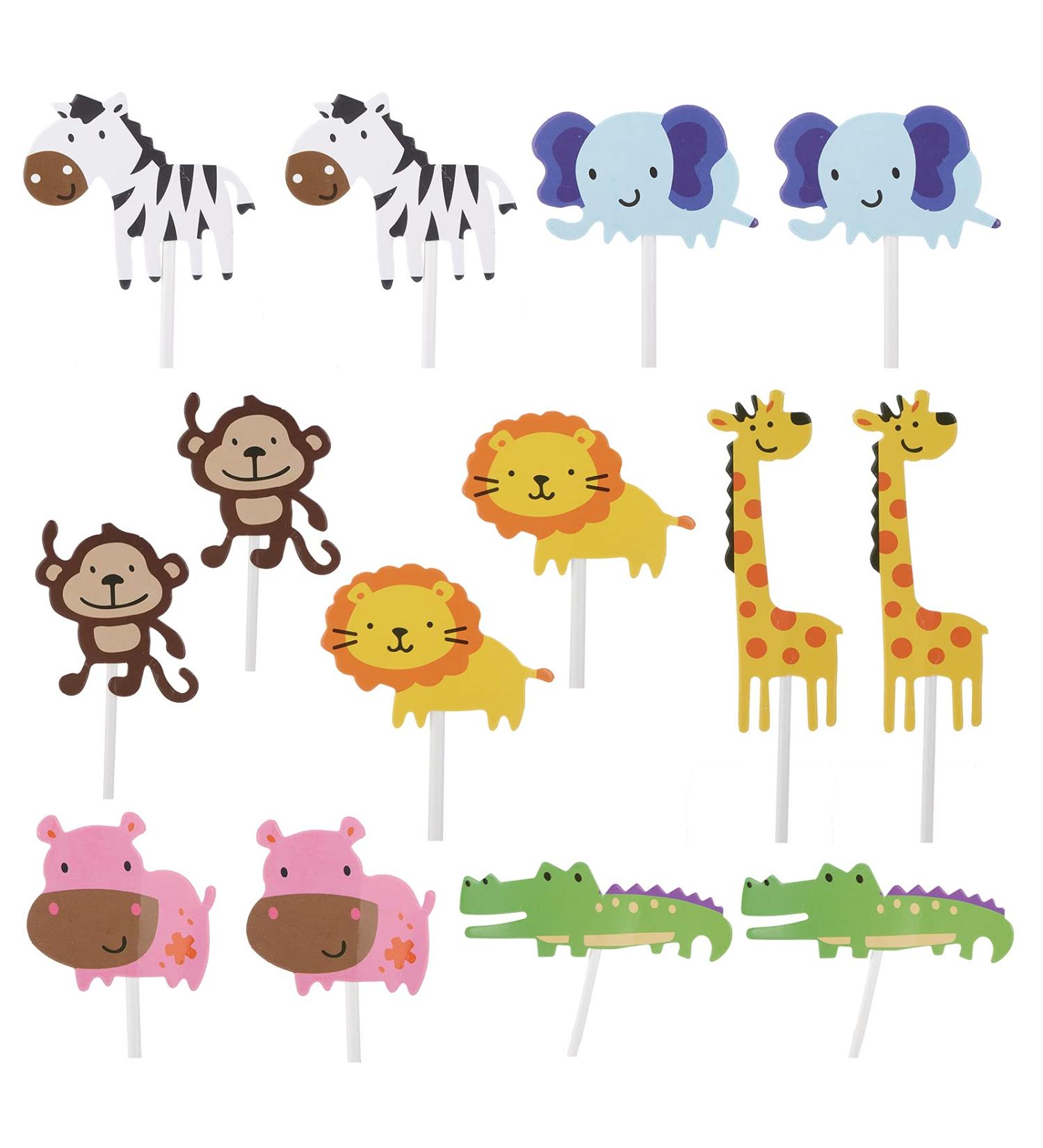 cyrank 14Pcs Farm Cupcake Topper Farm Animal Theme Cupcake Topper Cake Picks Decoration Cake Topper Party Decorations for Kids Birthday Baby Shower - Buy Online on GoSupps.com