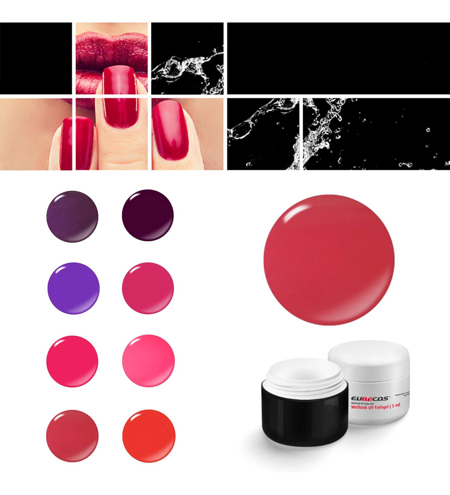 EuBeCos EuBeCos Wetlook WL51 Raspberry Colored UV and LED Gel 5ml No Sweat Layer Studio Quality Made in Germany
